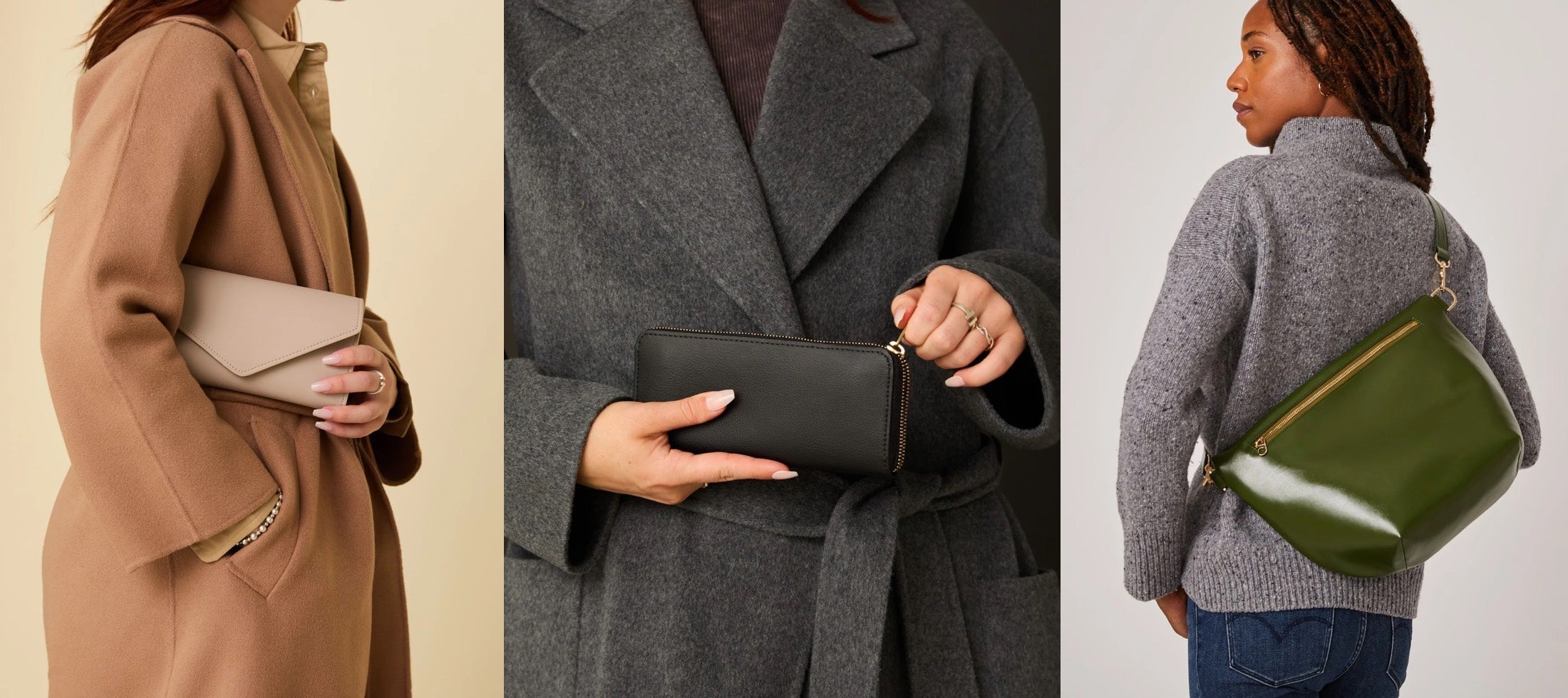 Vegan leather handbag made from upcycled fruit by Allégorie – Japandi Accessories Collection