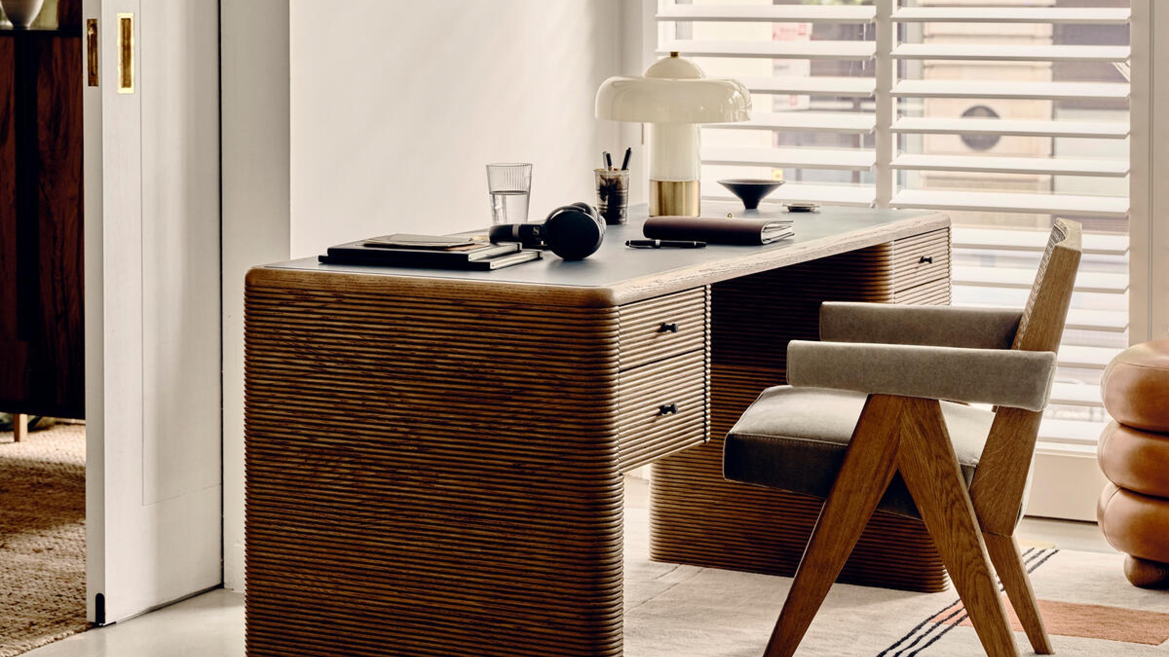 Japandi Office Desk Collection, shown Soho Home Desk