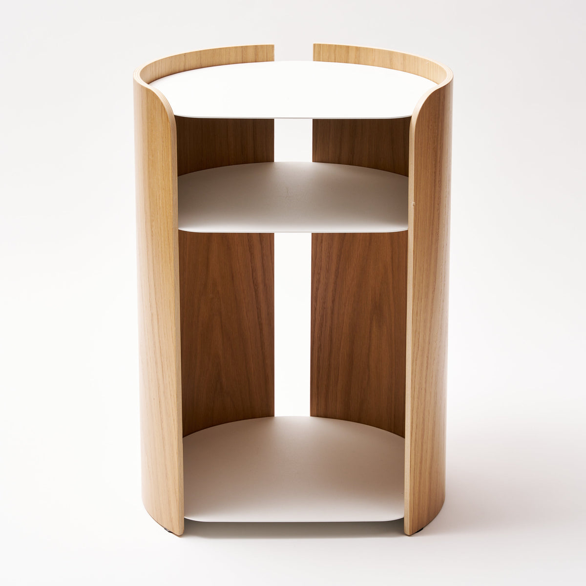 Side Table - Steel + Wood - White