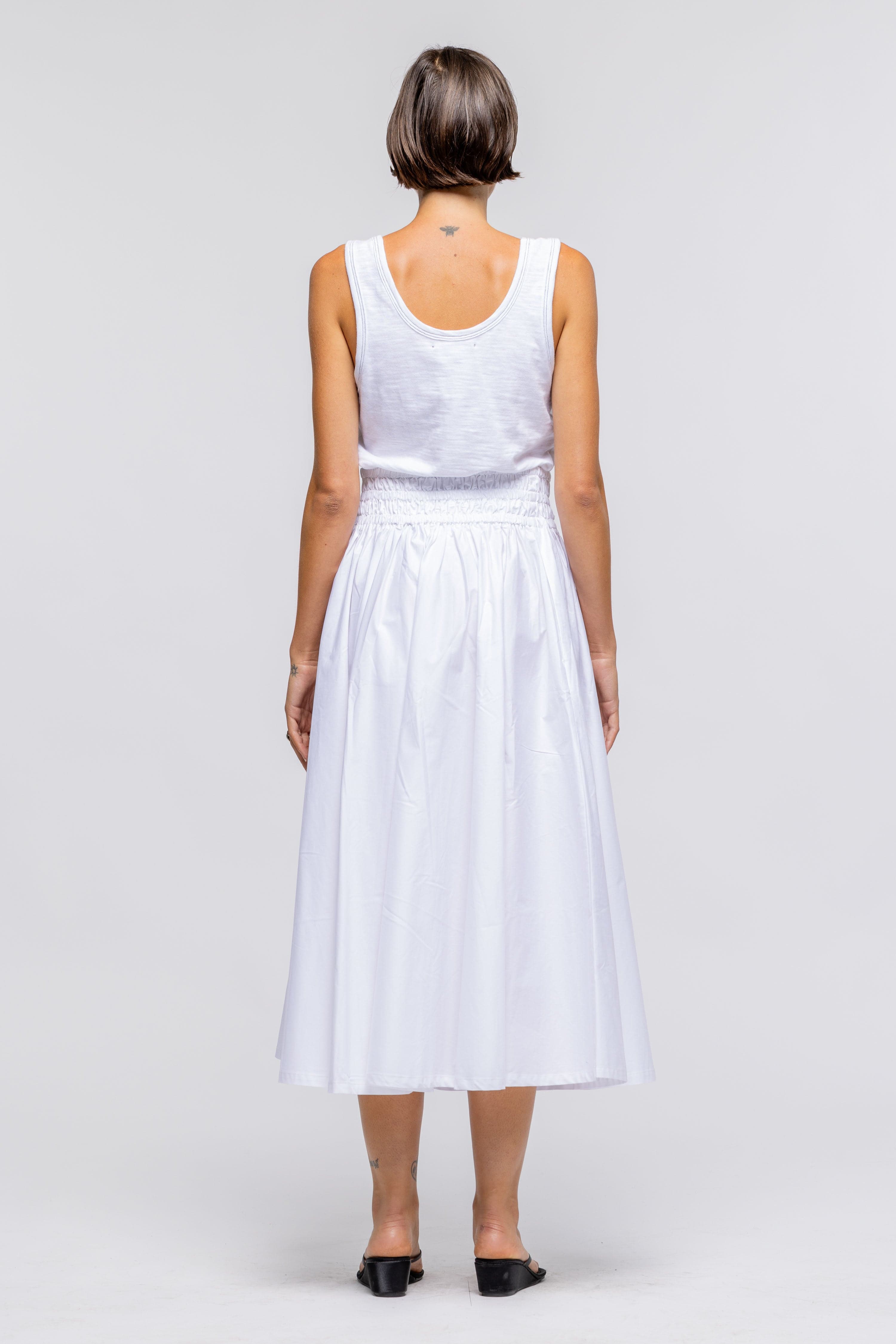 Isabelle Skirt in White by Toit Volant from the back