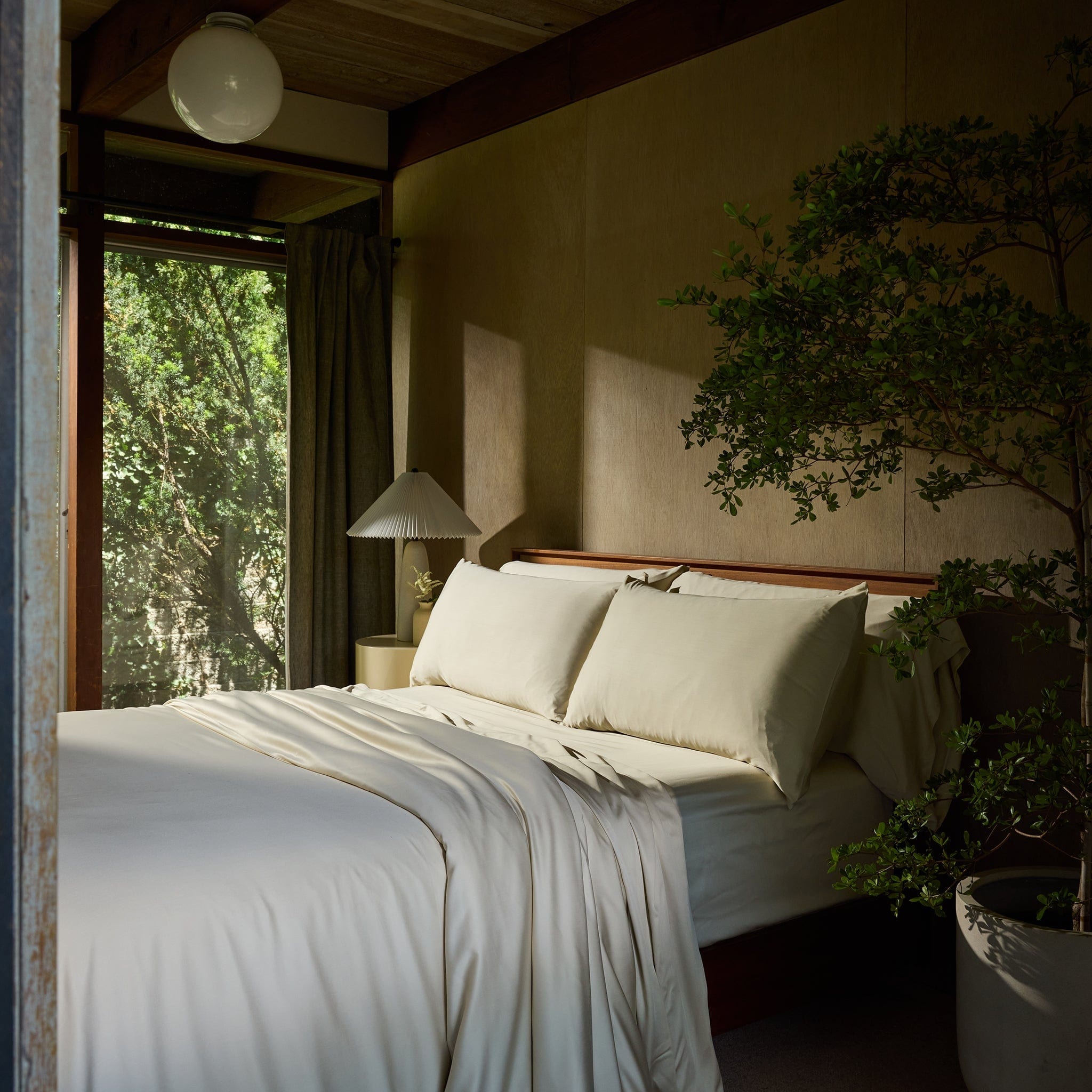 Japandi Inspired Bedroom, Bamboo Bedding Deluxe Bundle - Cozy Earth Collection available at Japandi Supply House
