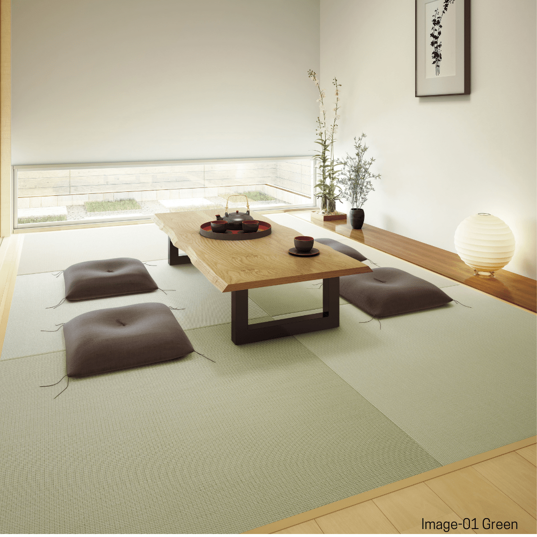 Japandi Tatami Mat — Green in Minimal Interior