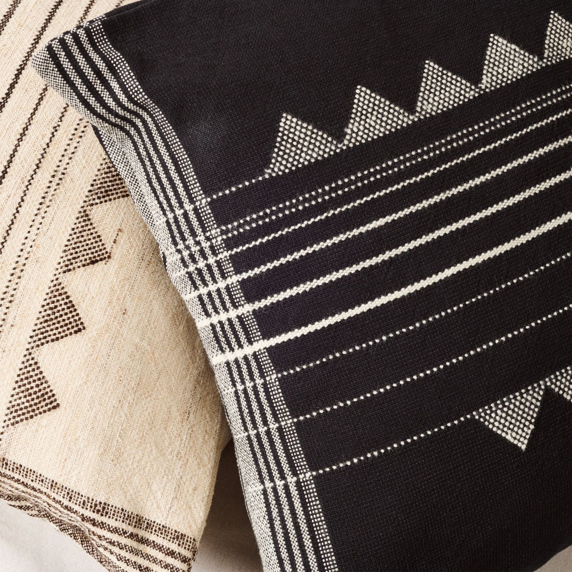 Kora Black Large Handloom Artisanal Pillow