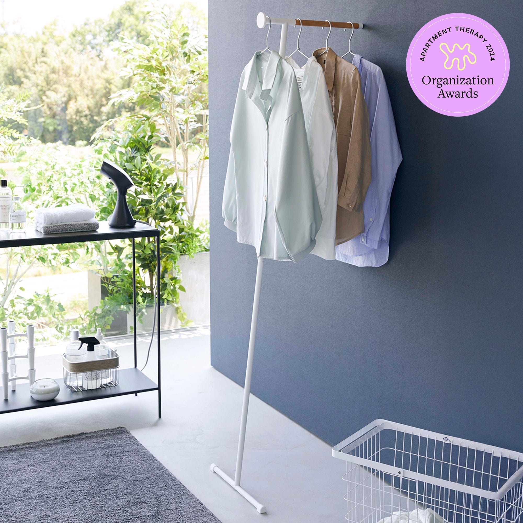 Leaning Clothes Hanger (64" H)  - Steel + Wood