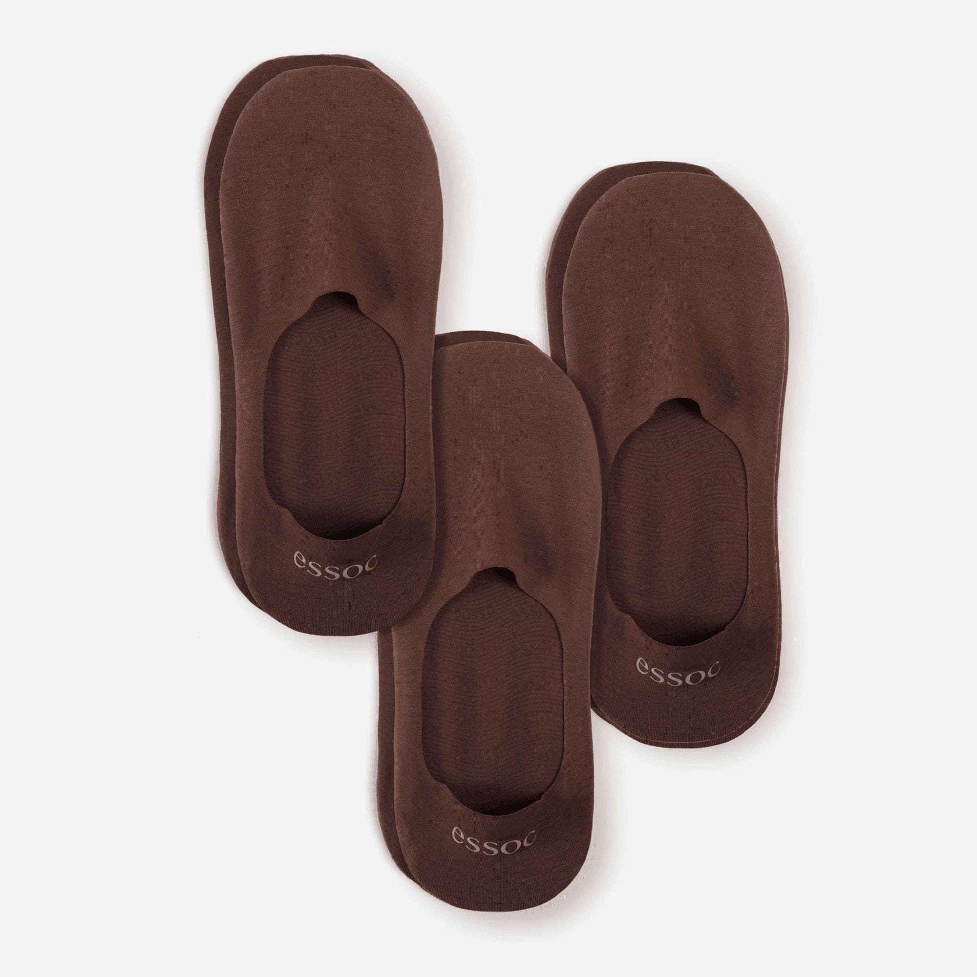 Unisex Cotton No Show Socks 3-Pack | Espresso Brown