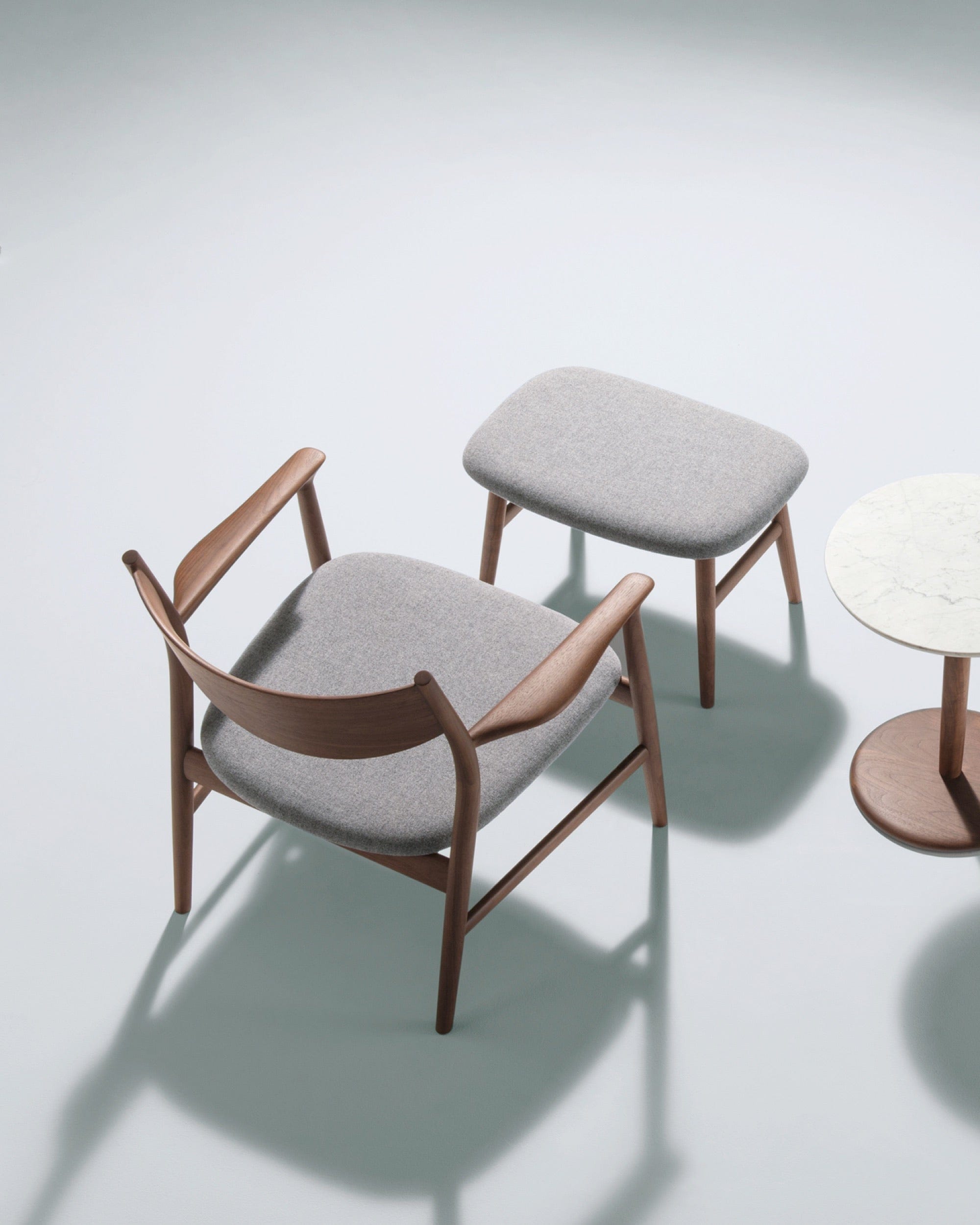 KAMUY Lounge Chair (Upholstered Back), Walnut Natural