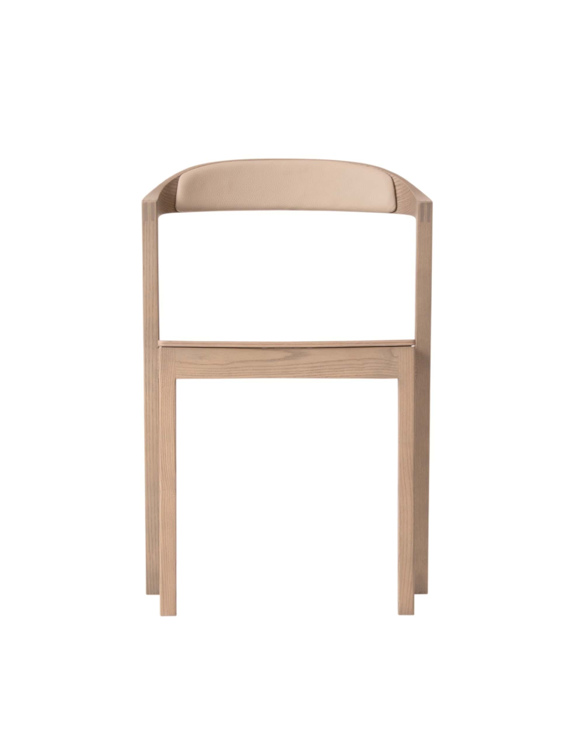 KIILA Stacking Chair Upholstered Back (Wooden Seat), Japanese Ash Gray Wash