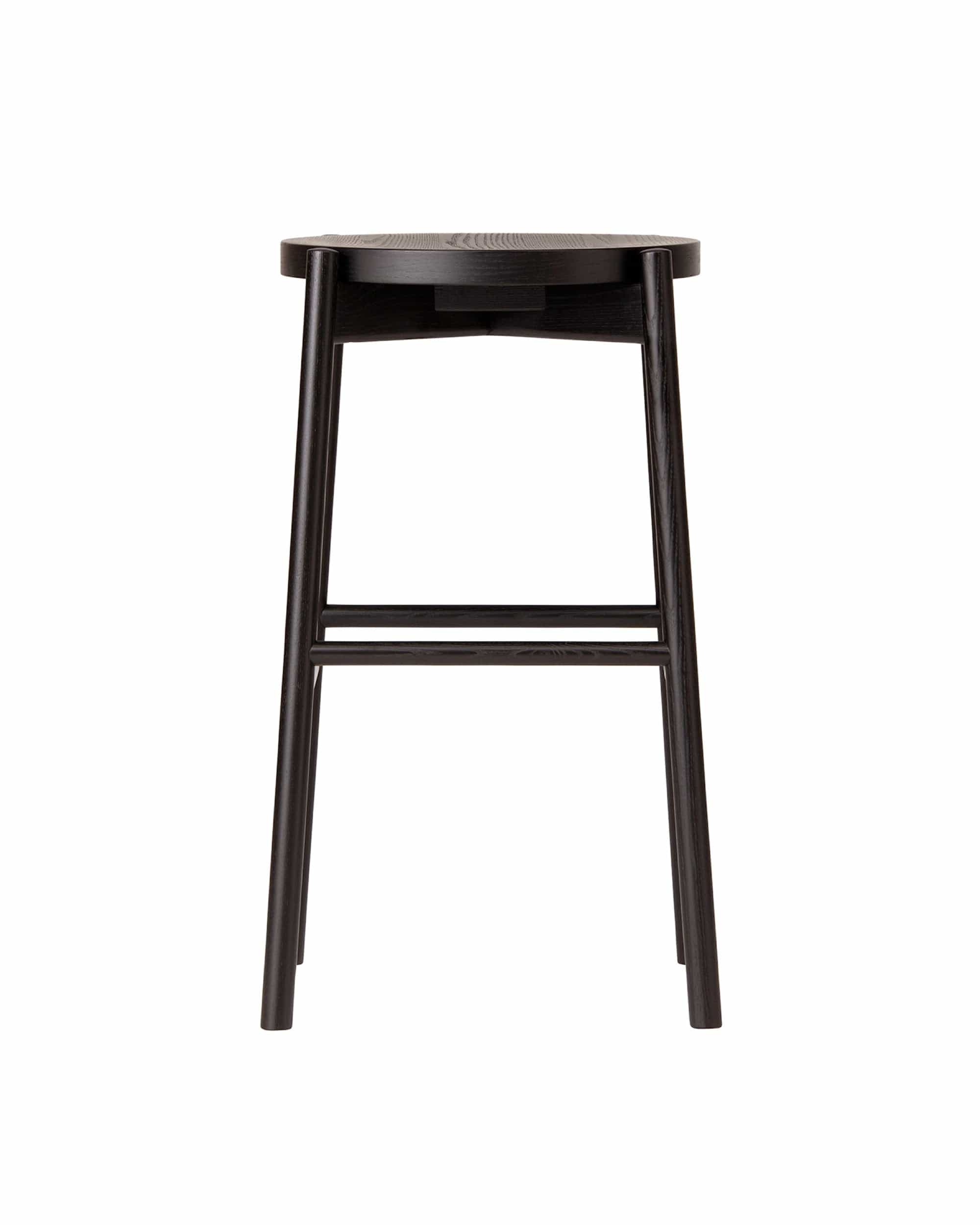 KOTAN Bar Stool (Wooden Seat), Japanese Ash Black