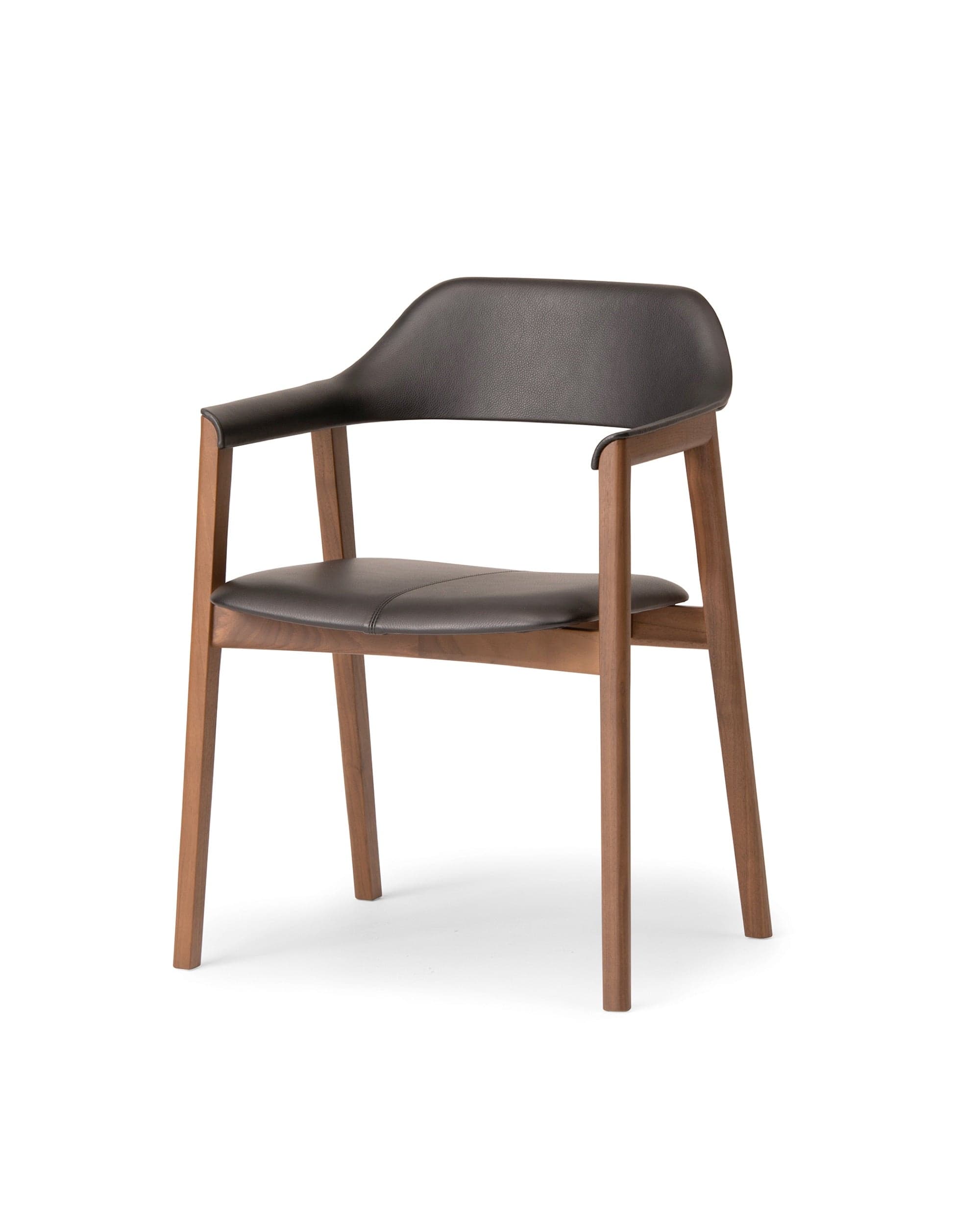 TEN Armchair Upholstered Back (upholstered seat) Walnut natural with seam