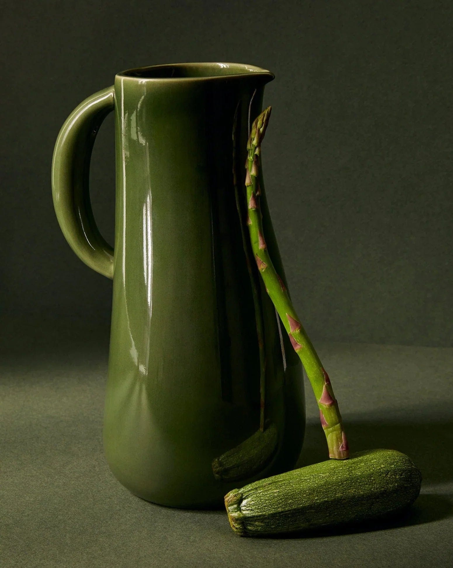 Japandi Jug 50 oz Green – Handmade Ceramic Pitcher