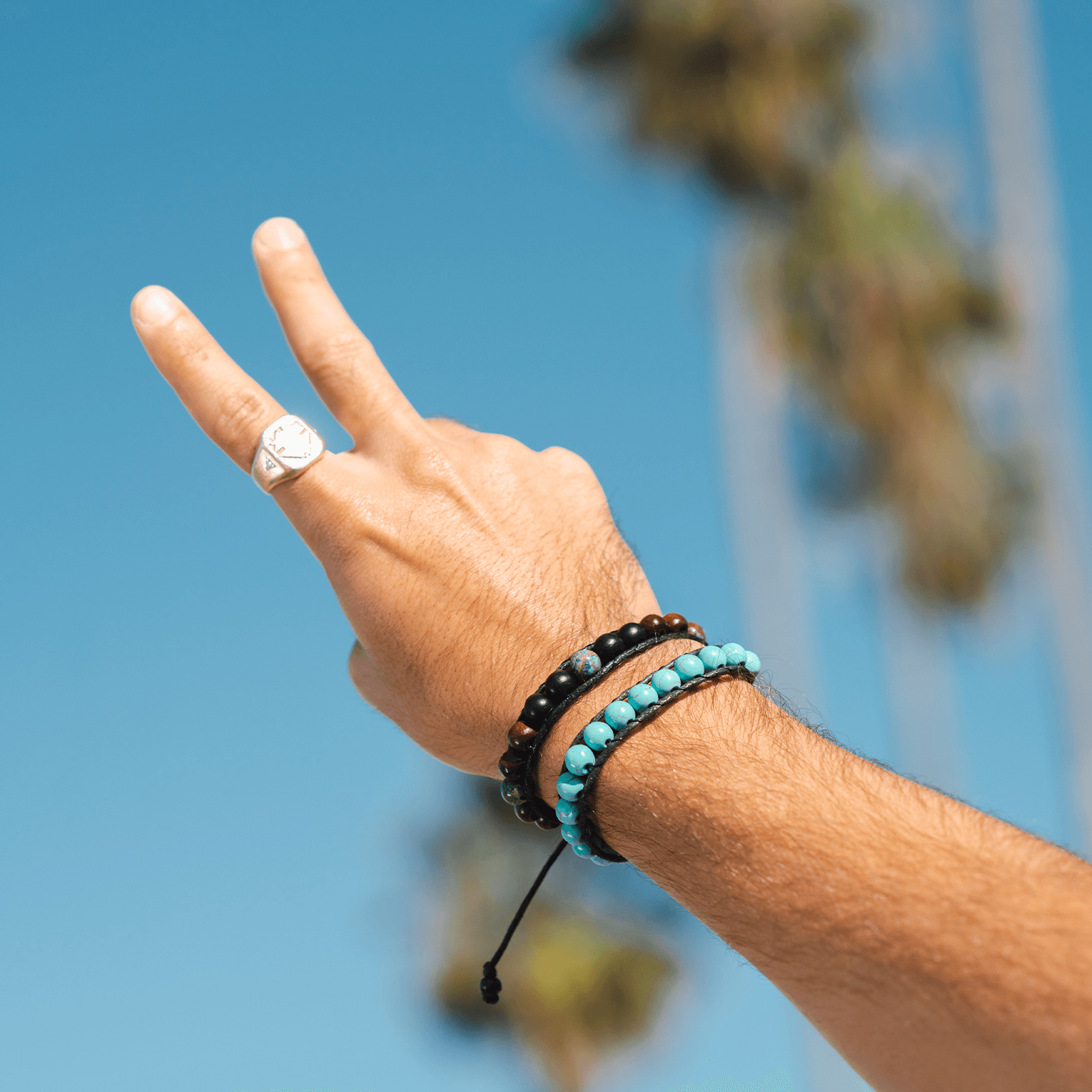 Japandi Lotus & Luna handcrafted men’s energy stone bracelet