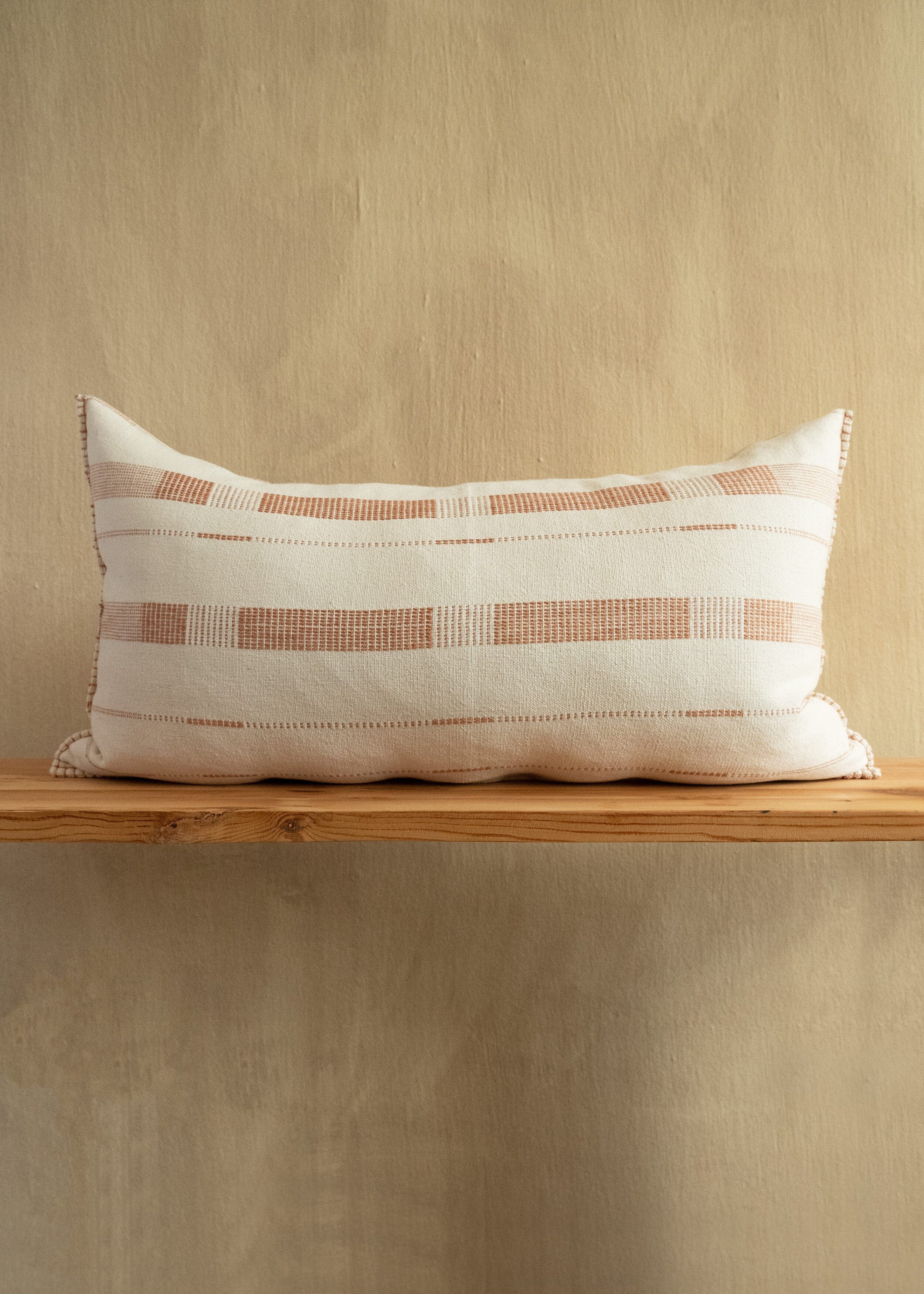 Japandi oversized lumbar pillow handwoven cotton Kanju Interiors