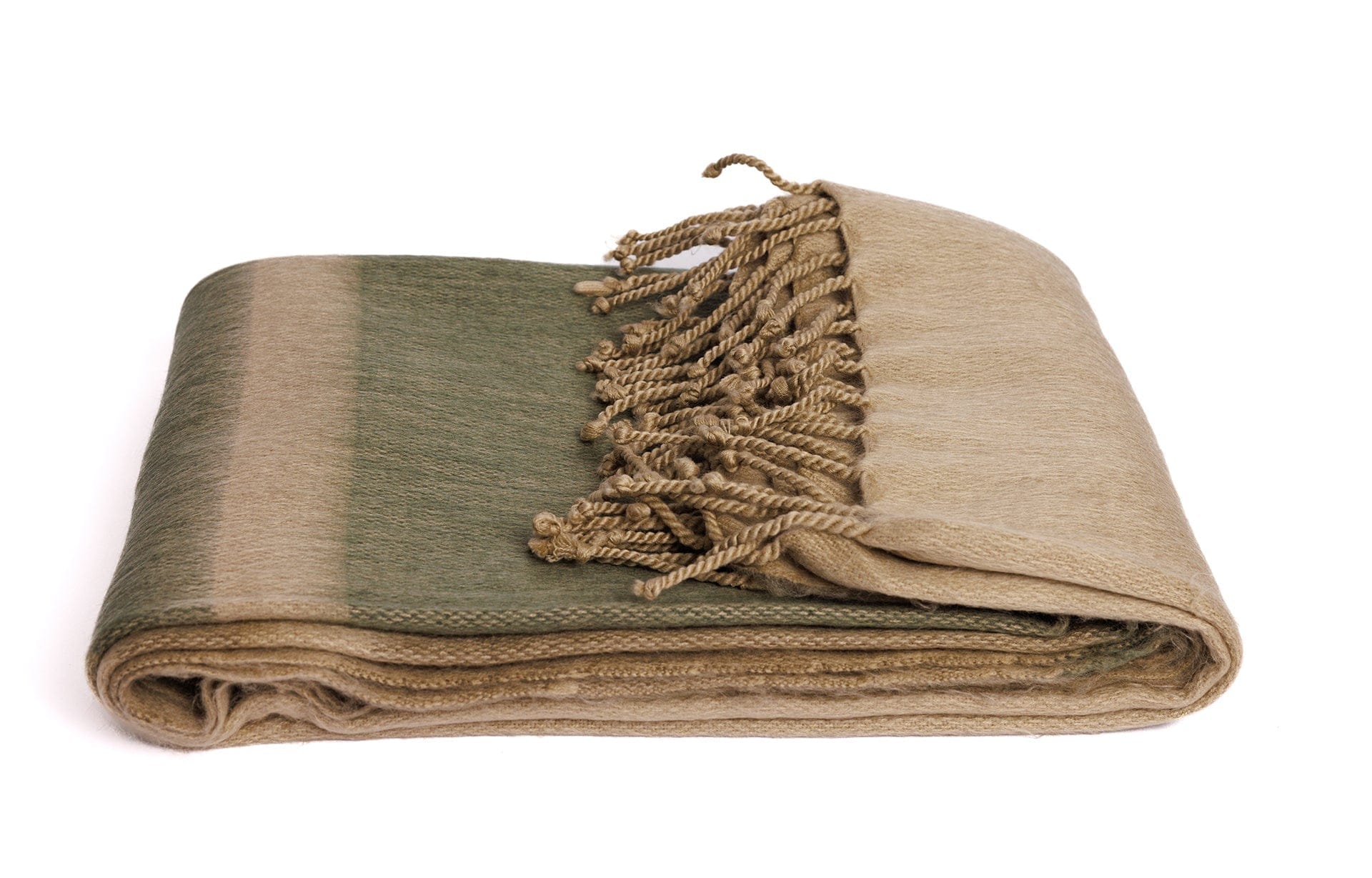 Kallpa Alpaca Throw - Tobacco Olive and Khaki