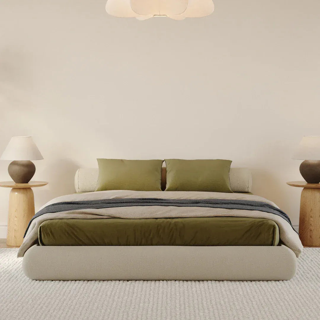 Luna Dune Bed from SoftFrame Designs in minimalist bedroom