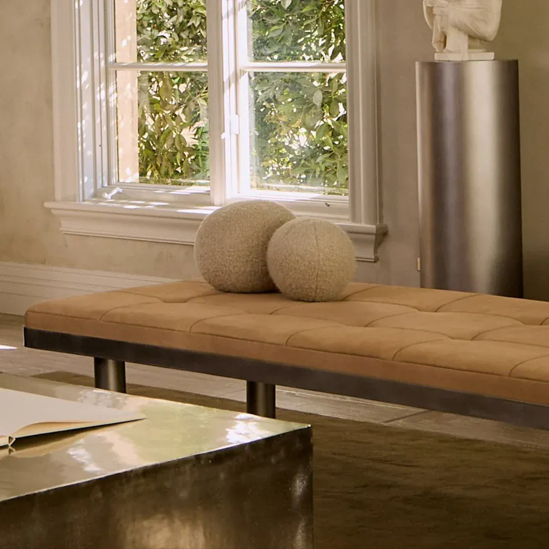 Teddy Sphere Pillow - Beige