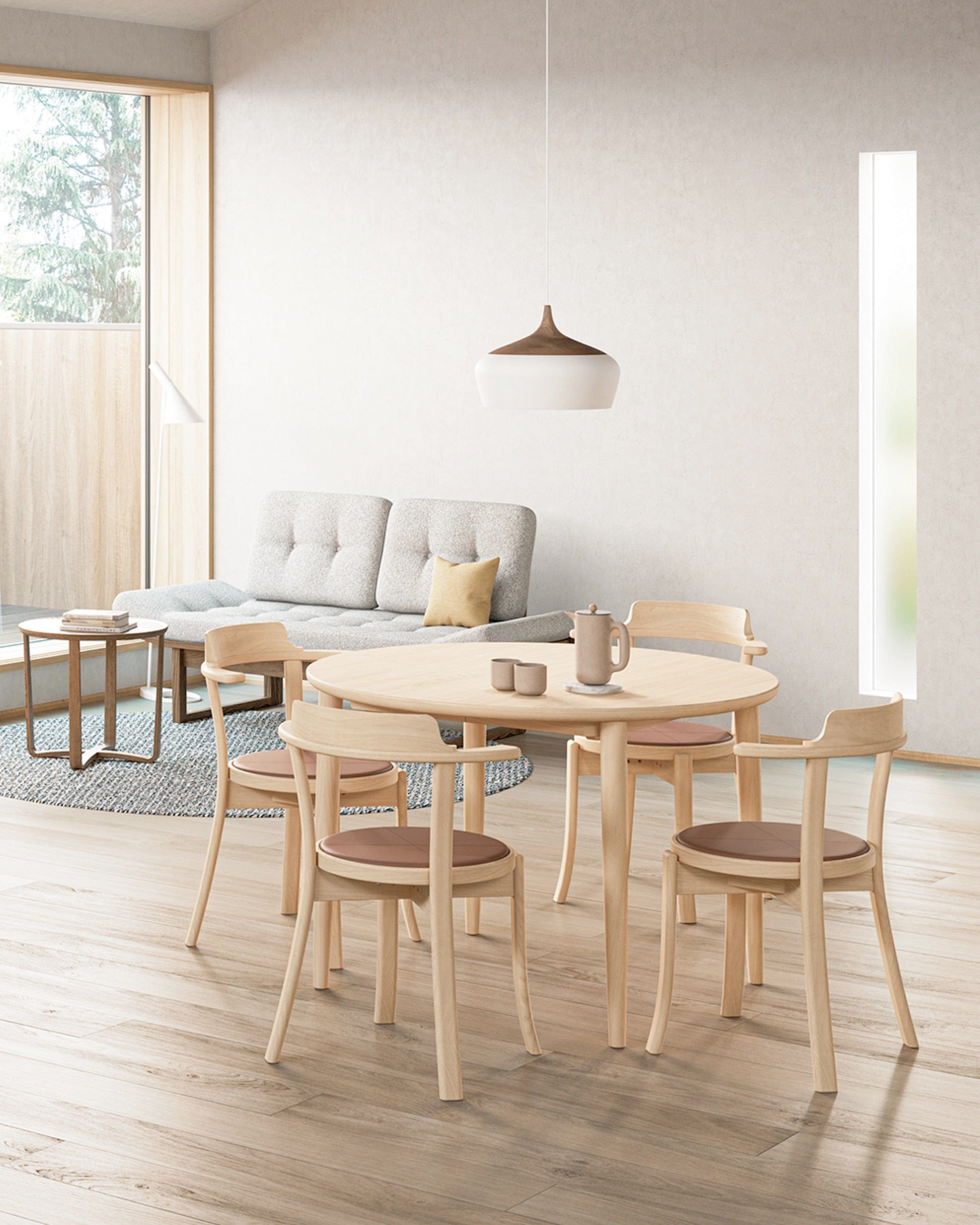MOM Round Extension Table, Japanese Ash Natural by CondeHouse