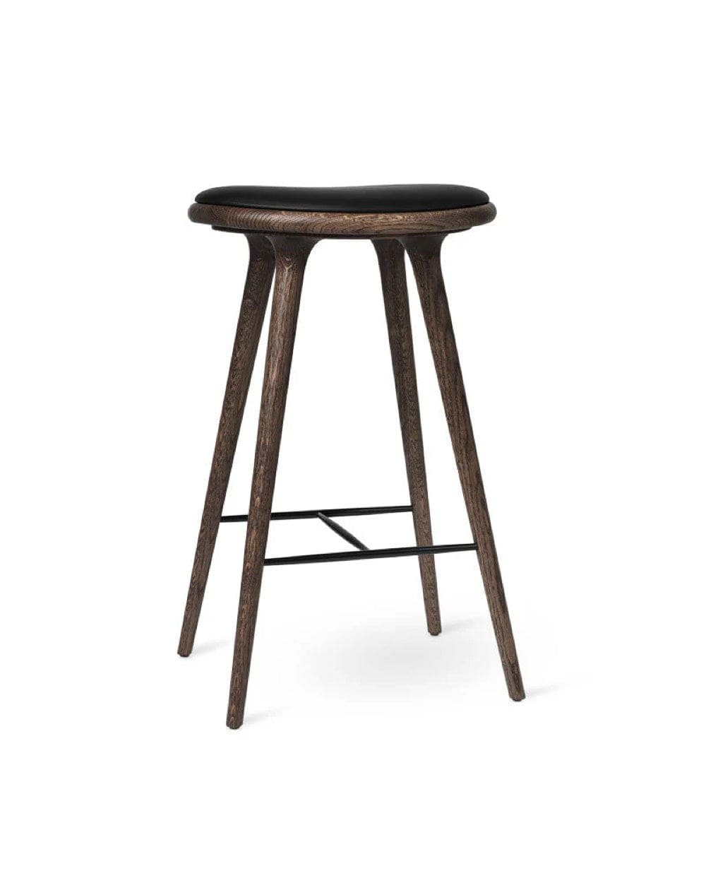Mater High Stool 74 cm Japandi bar stool crafted from FSC-certified wood, Dark Stained Oak