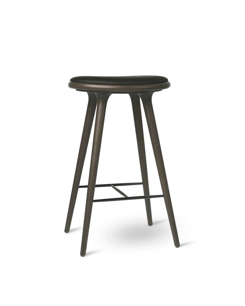 Mater High Stool 74 cm Japandi bar stool crafted from FSC-certified wood, Grey Stained Beech