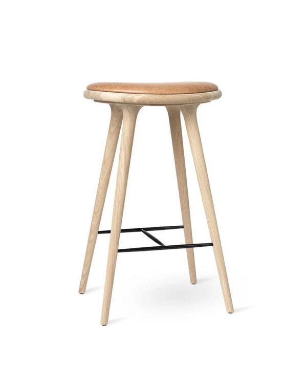 Mater High Stool 74 cm sustainable Scandinavian seating, Soaped Oak
