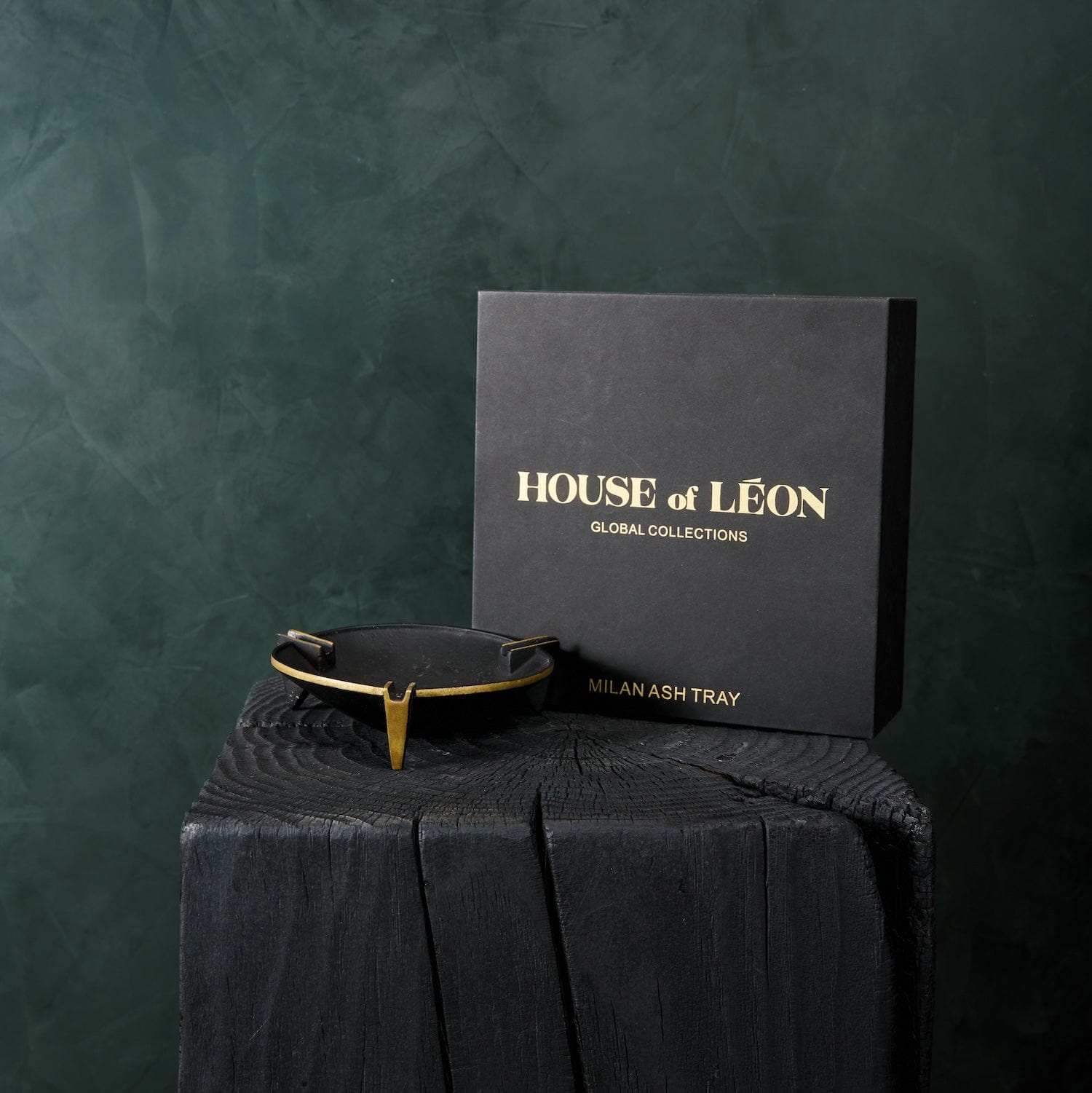 Milan ashtray photographed with House of Leon packaging