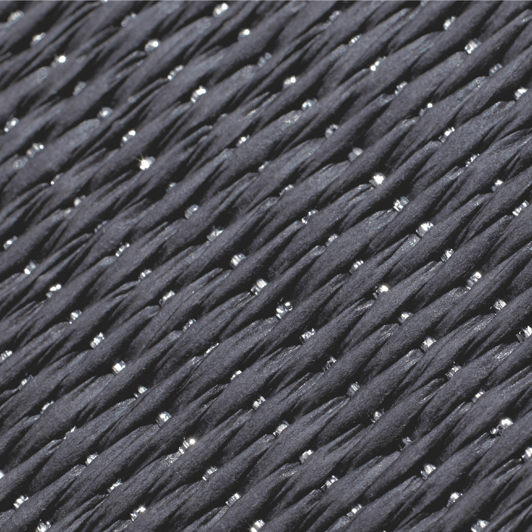 Saien-Sparkle BLACK INK Japandi Tatami Mat Super Closeup