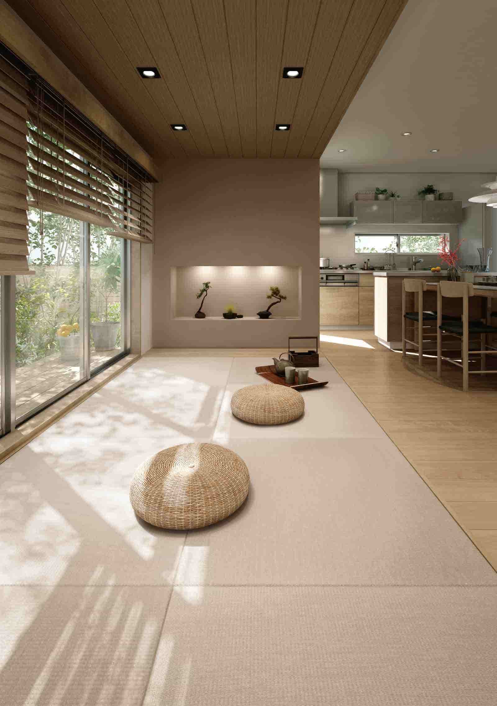 Saien-Sparkle CHERRY GRAY Tatami Mat in modern home