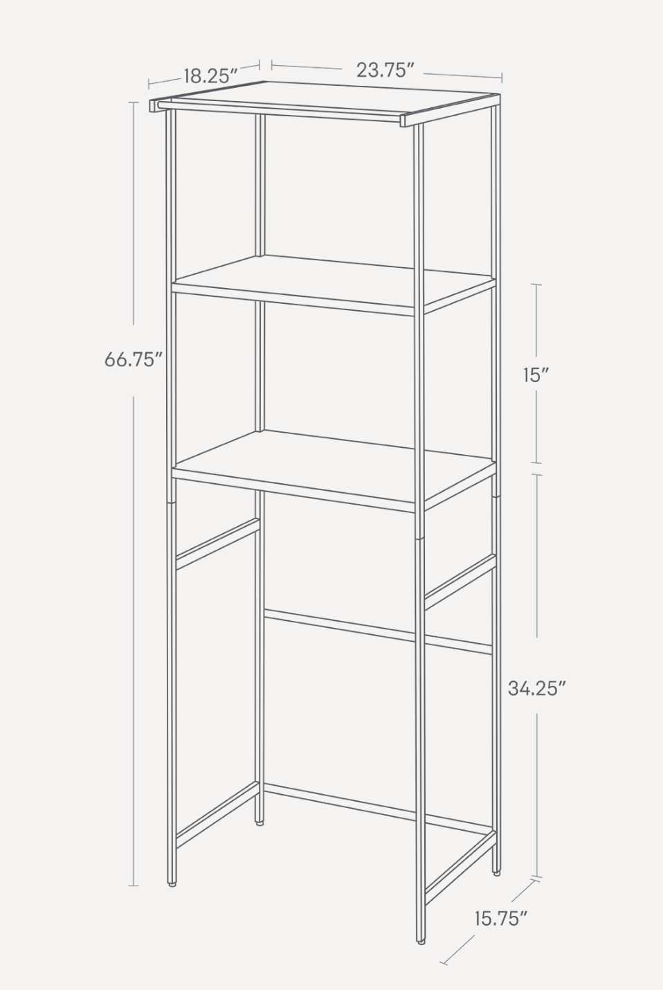 Storage Rack - 67-Inch (Fridge) (67" H) - Steel