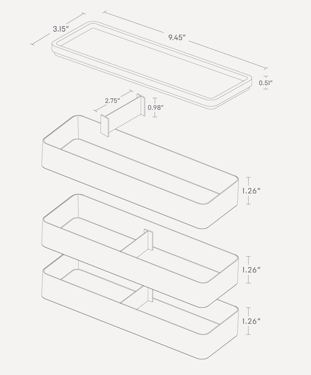 Stacking Accessories or Watches Case - Two Styles