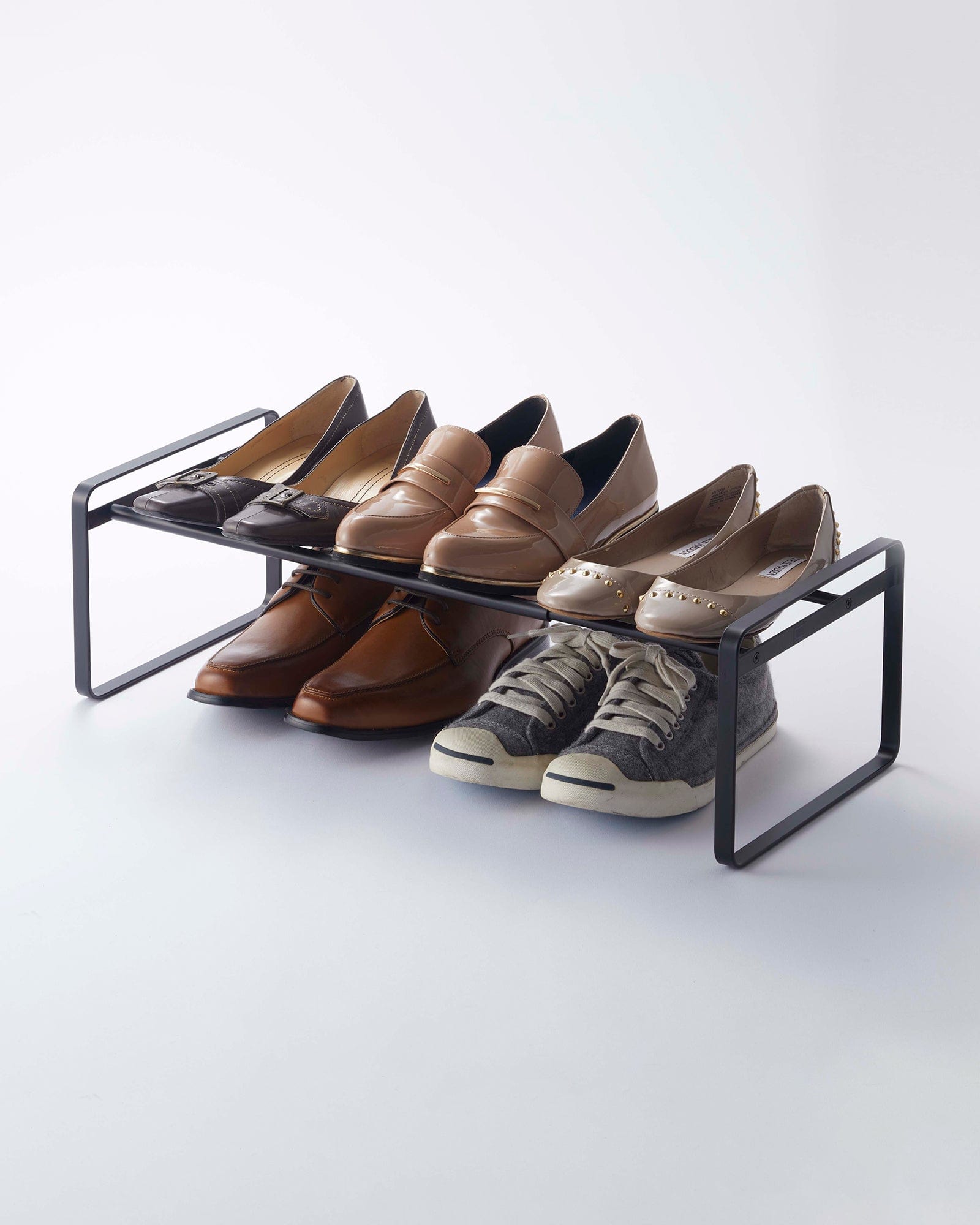 Stackable Shoe Rack (7" H) - Steel Expanded in Black