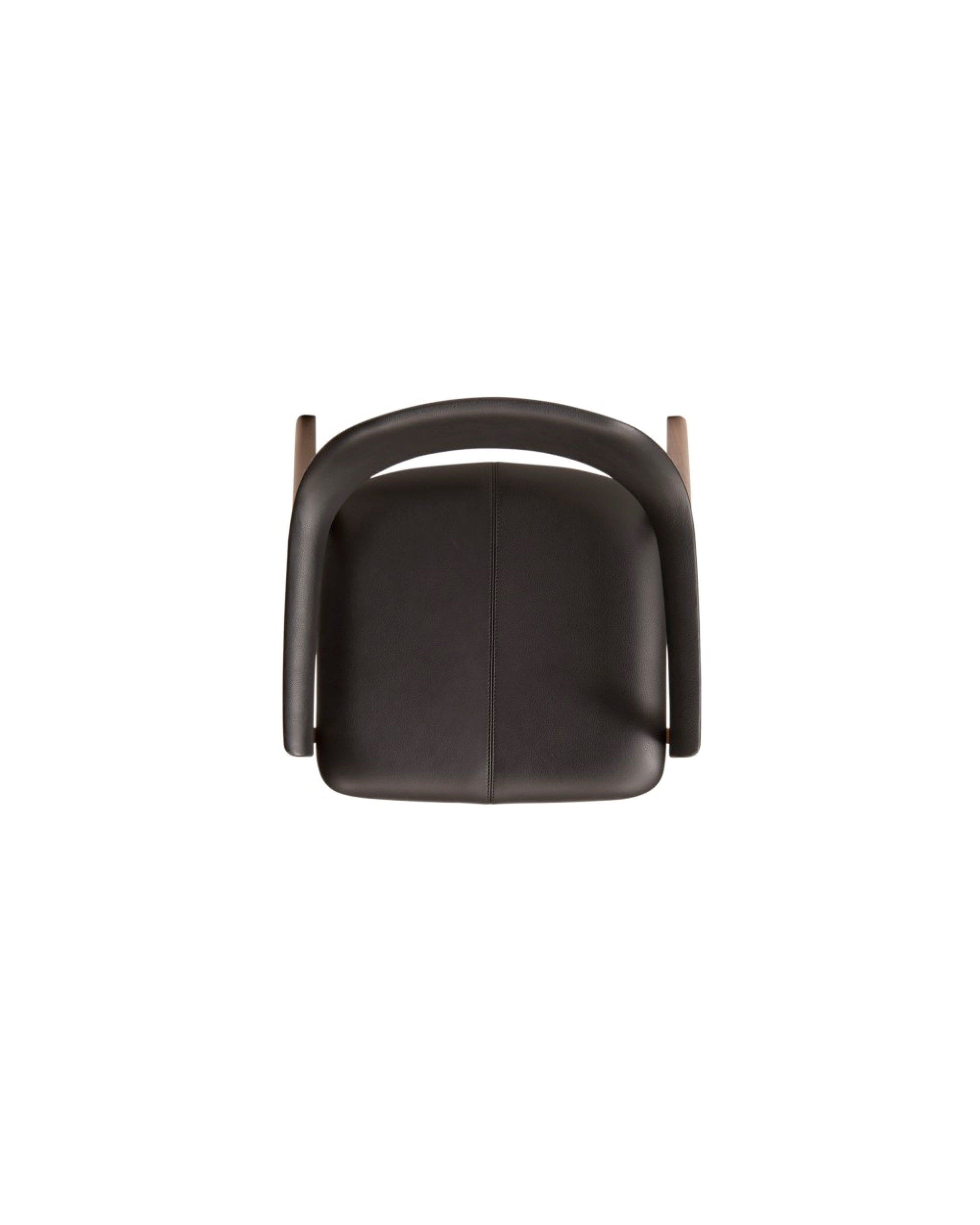 TEN Armchair Upholstered Back (upholstered seat), Walnut Natural Above view with seam