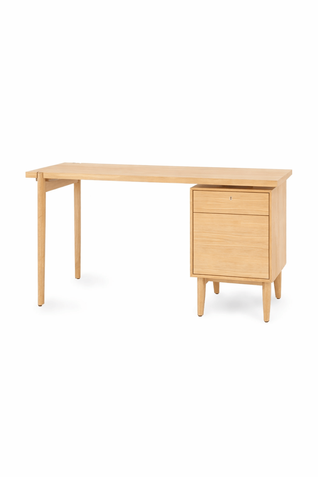 WING Desk in Japanese Oak White Wash, AI rendering of wood type and finish