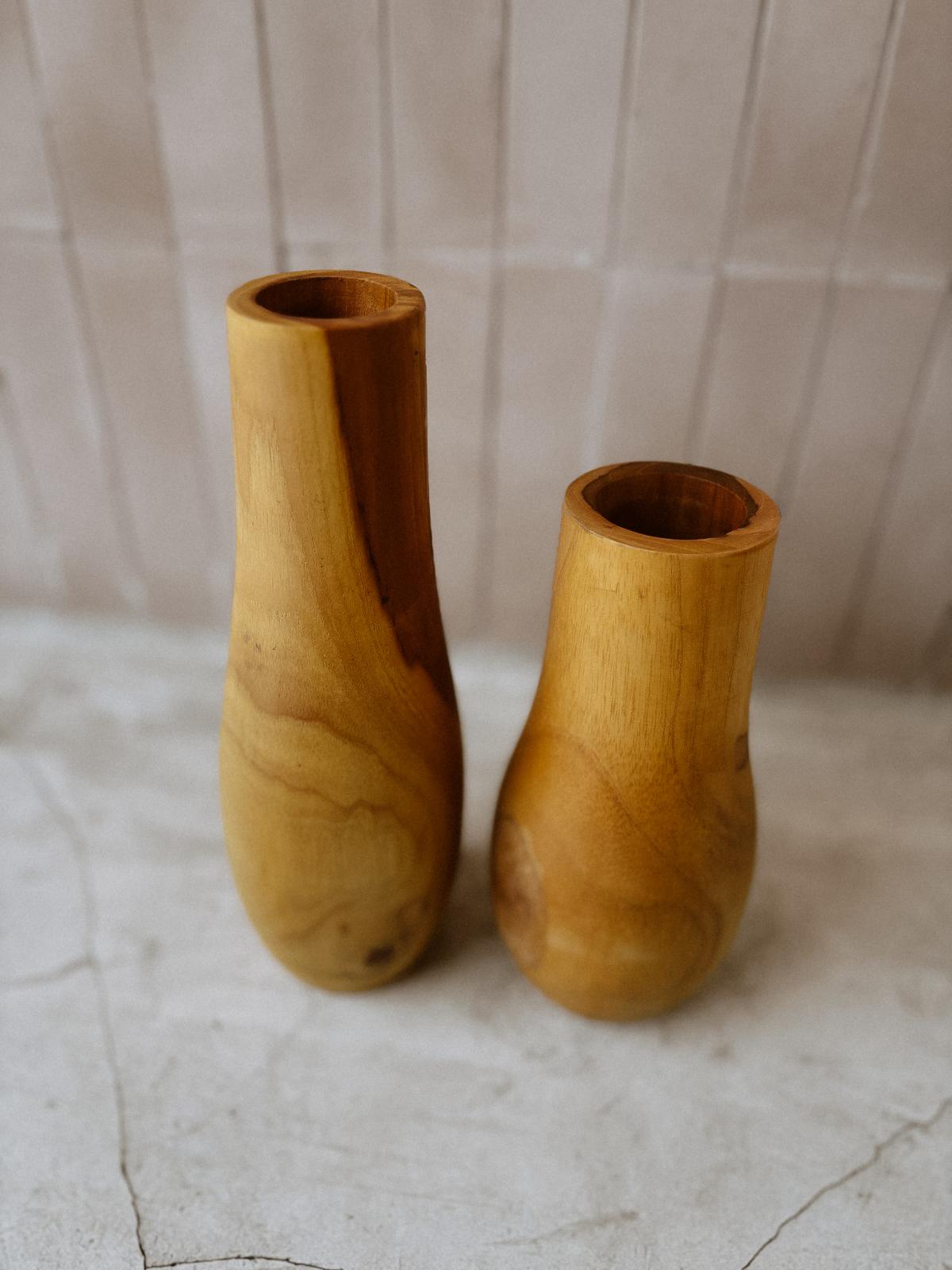 Teak Wavy Vases