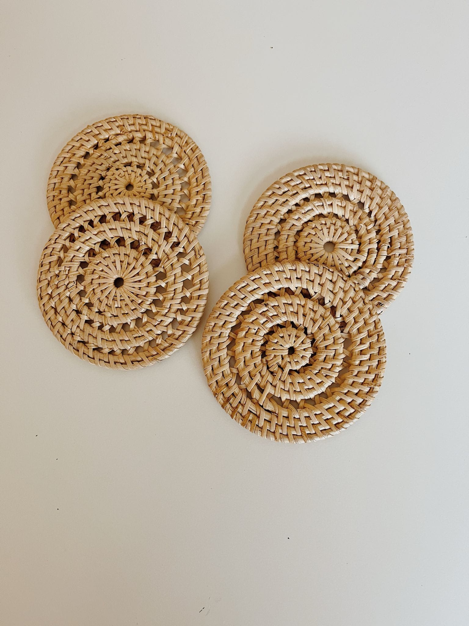 Woven Rattan Coaster Set