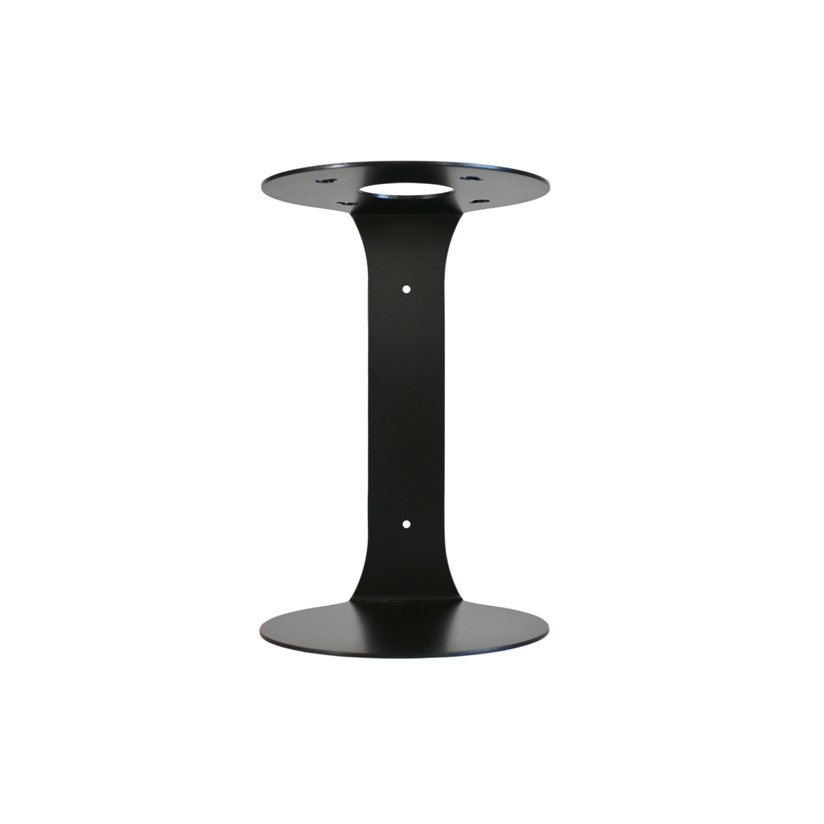 Black hourglass-shaped metal support component shown upright on a white background.