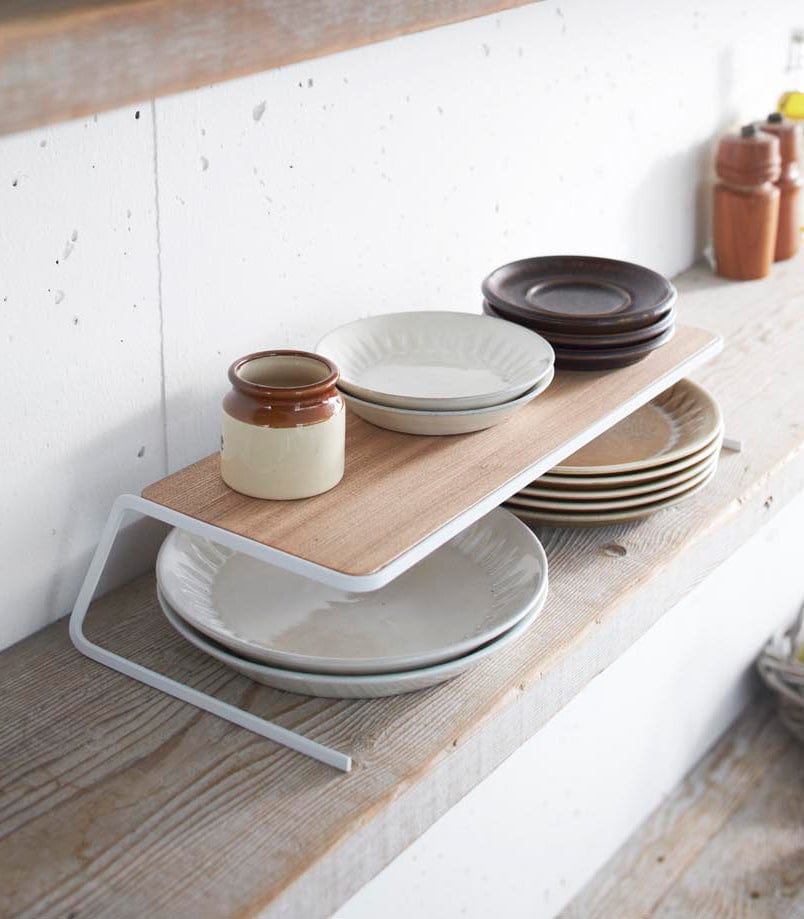 Dish Riser - Large - Steel + Wood
