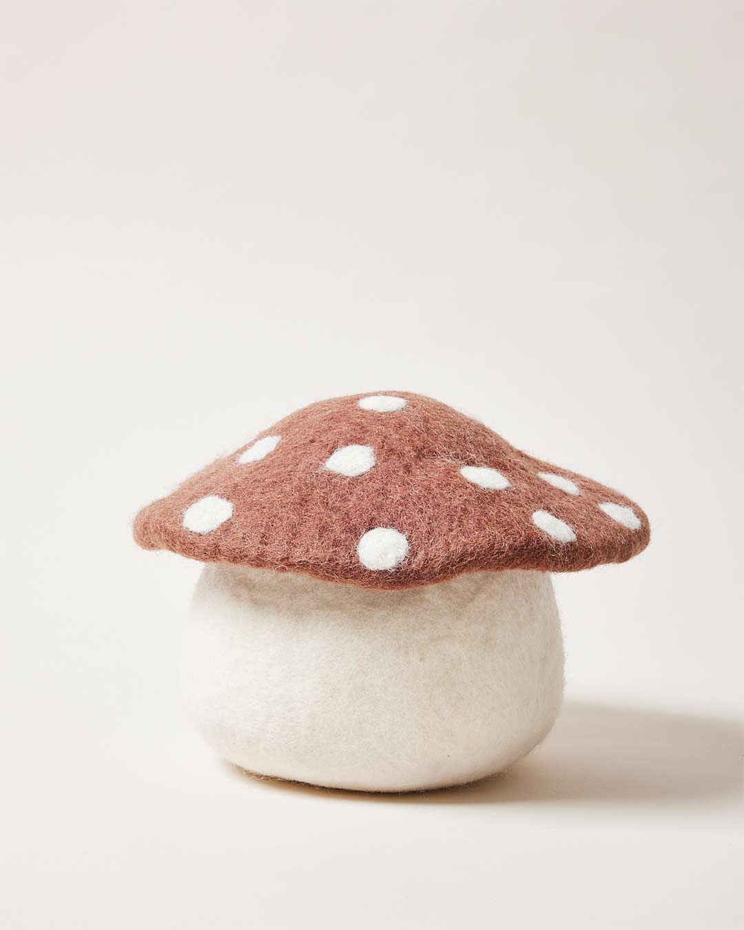 Artisan Felted Mushroom Doorstop by FarmHouse Pottery in a timeless Japandi-inspired home