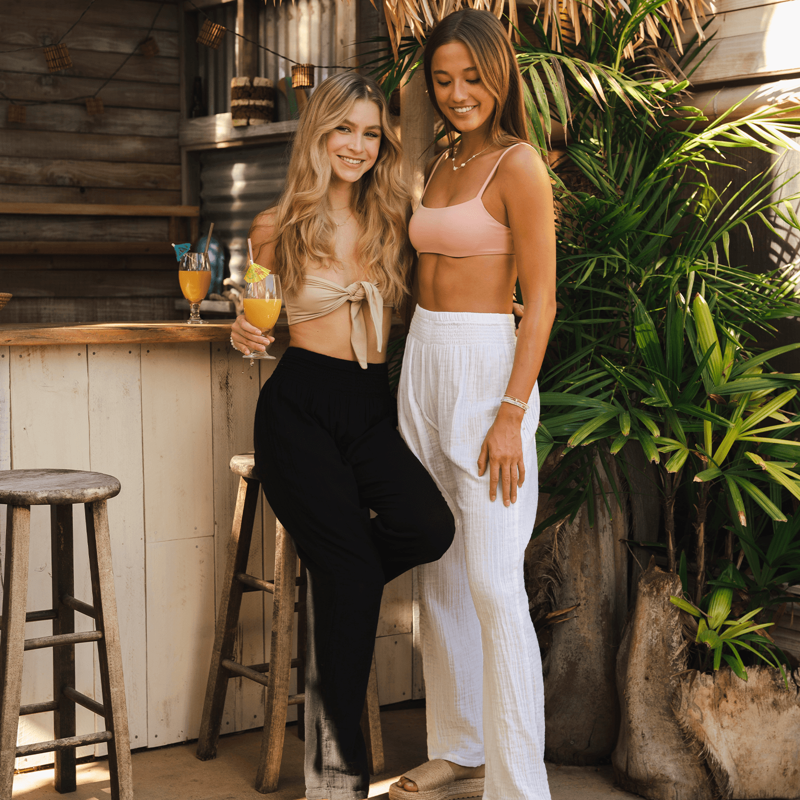 Black Wide Leg Cotton Pants