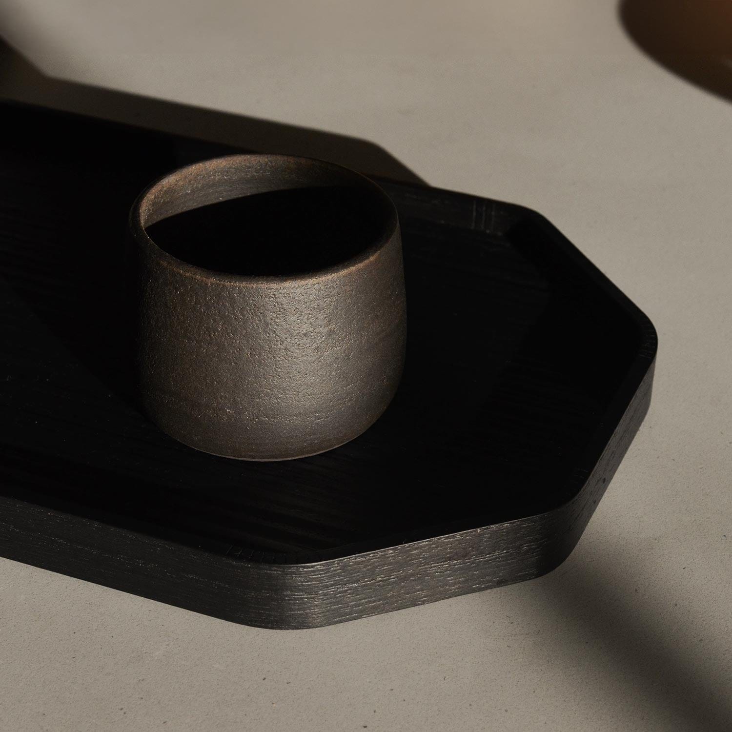 Black Clay Ceramic Incense Cup