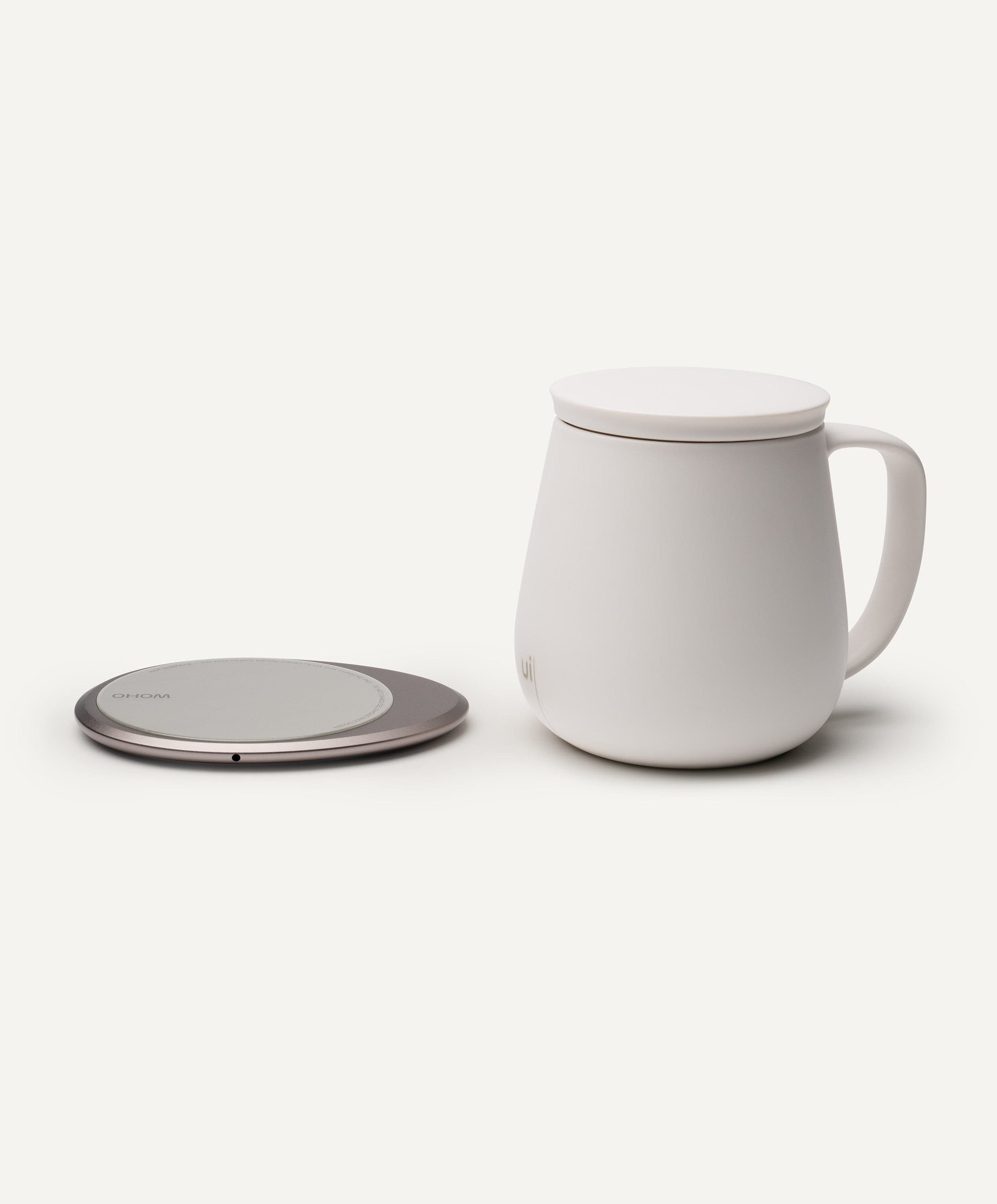 UI + Self-Heating Mug Bundle – Handcrafted Ceramic & Wireless Pad