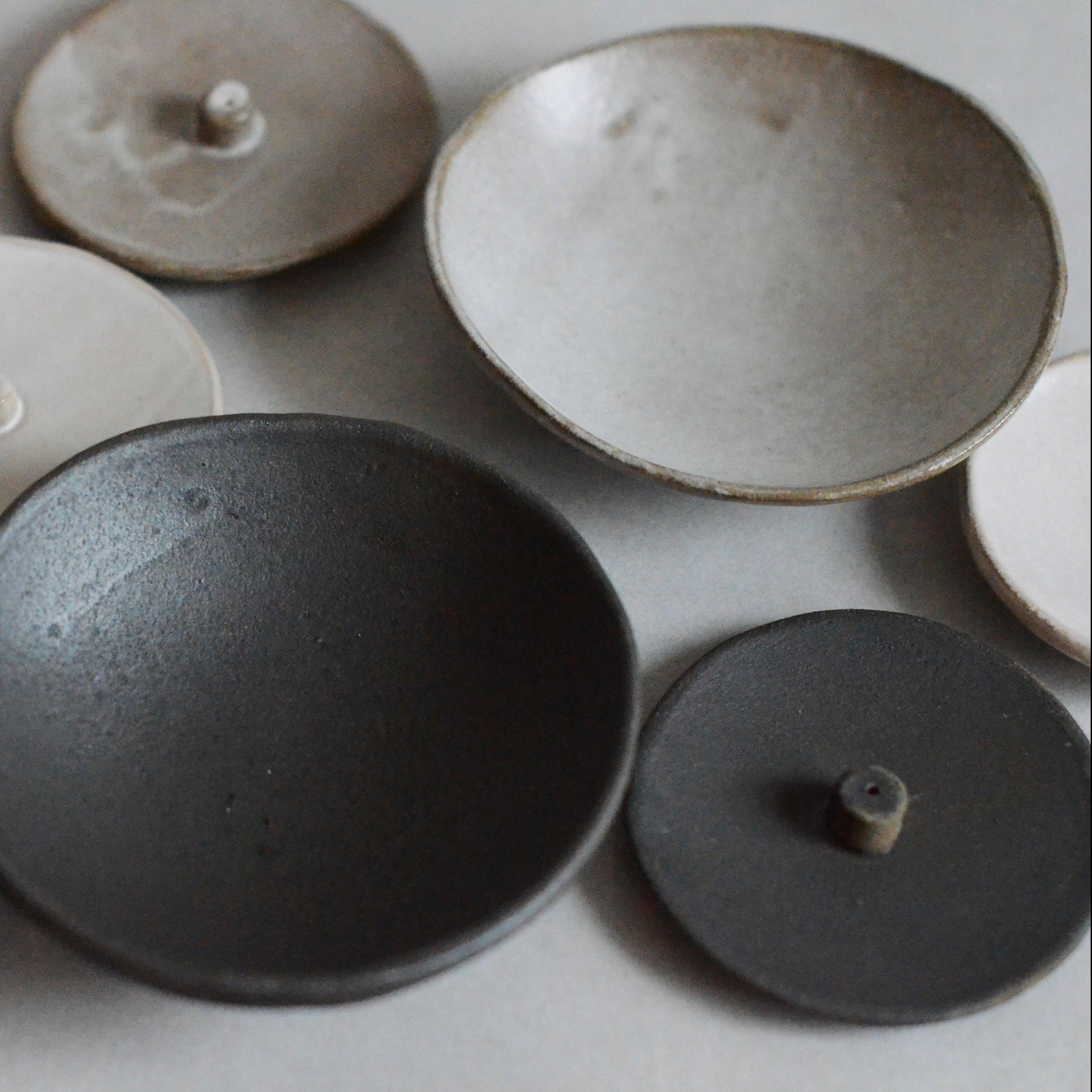 Light Grey Ceramic Incense Bowl