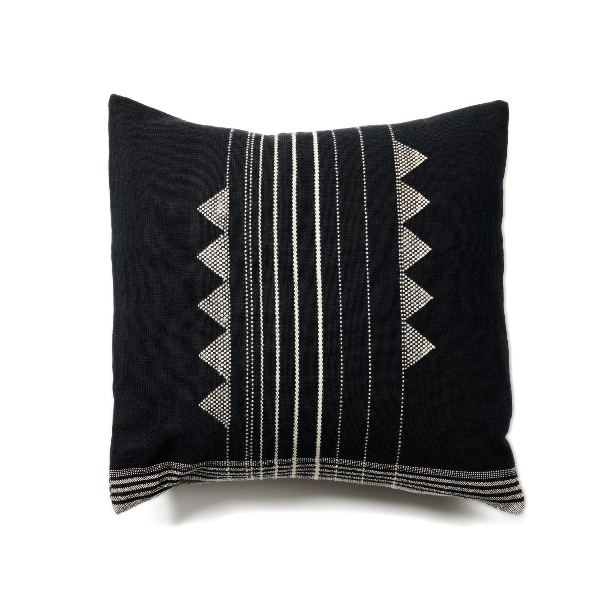 Kora Black Large Handloom Artisanal Pillow