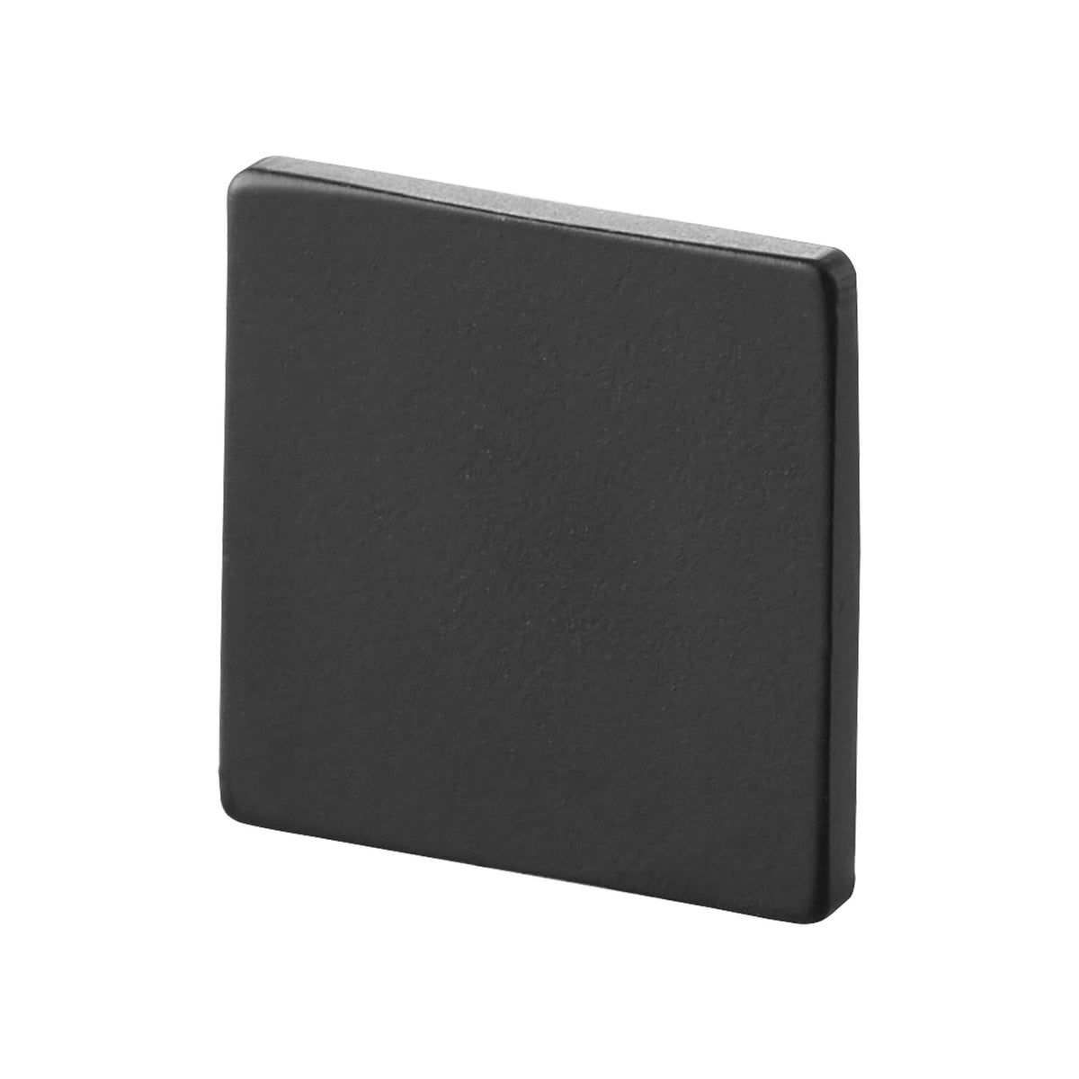 Black square steel base for the Yamazaki Home Magnetic Cable Holders With Adhesive Steel Bases (Set of 5) - Silicone isolated on white, showing its flat face, slightly rounded corners and thin edge.