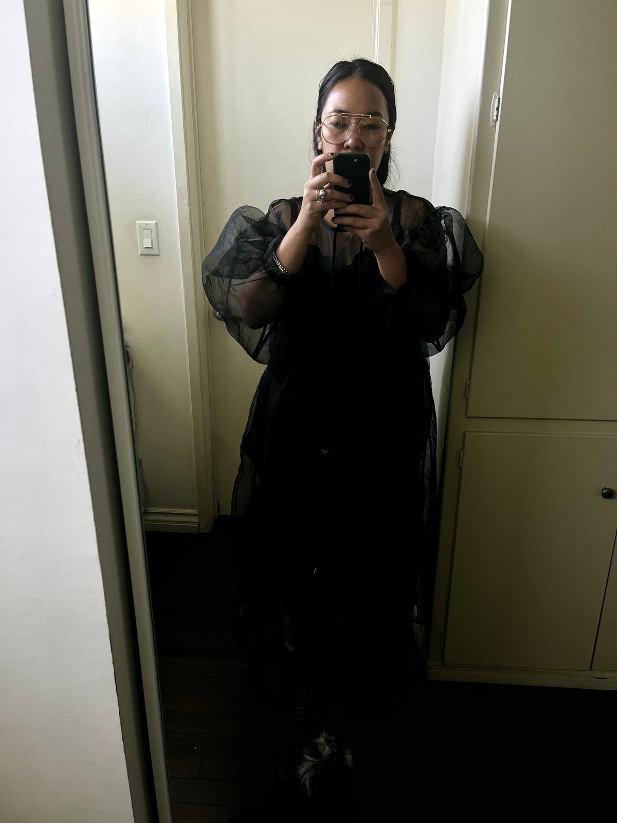 Jayme Dress in Black Organza