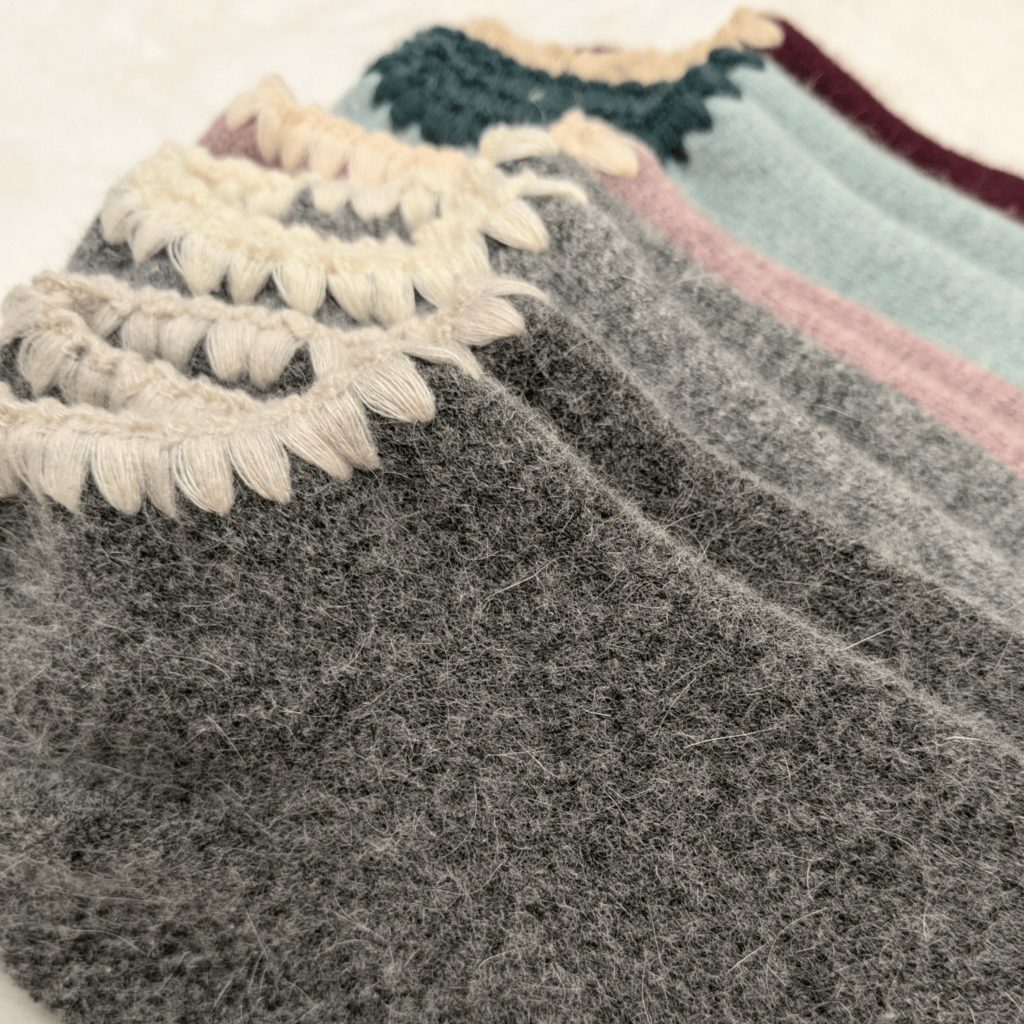 Handcrafted Wool Japanese Slipper Socks with Grips - Medium