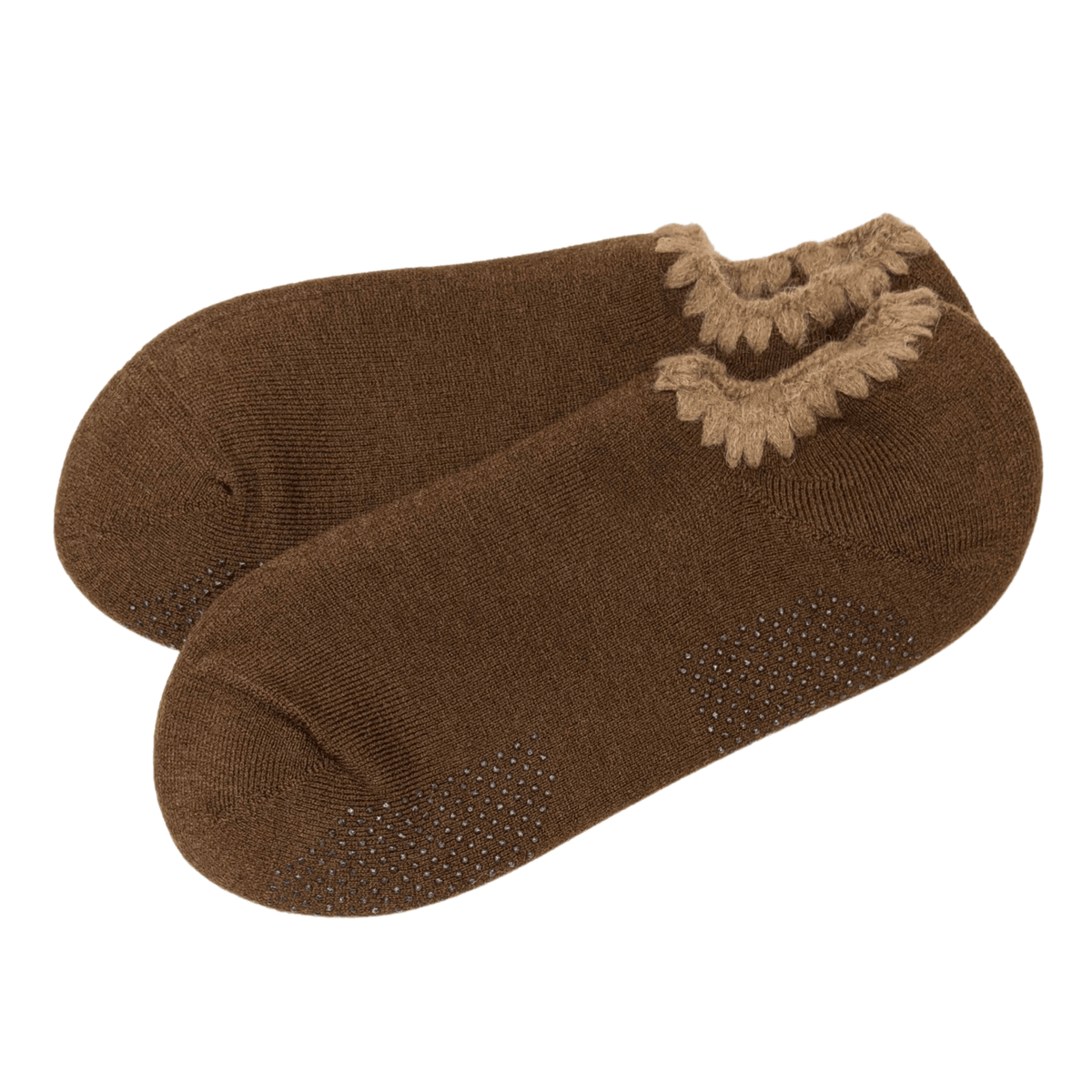 Handcrafted Wool Japanese Slipper Socks with Grips - Large