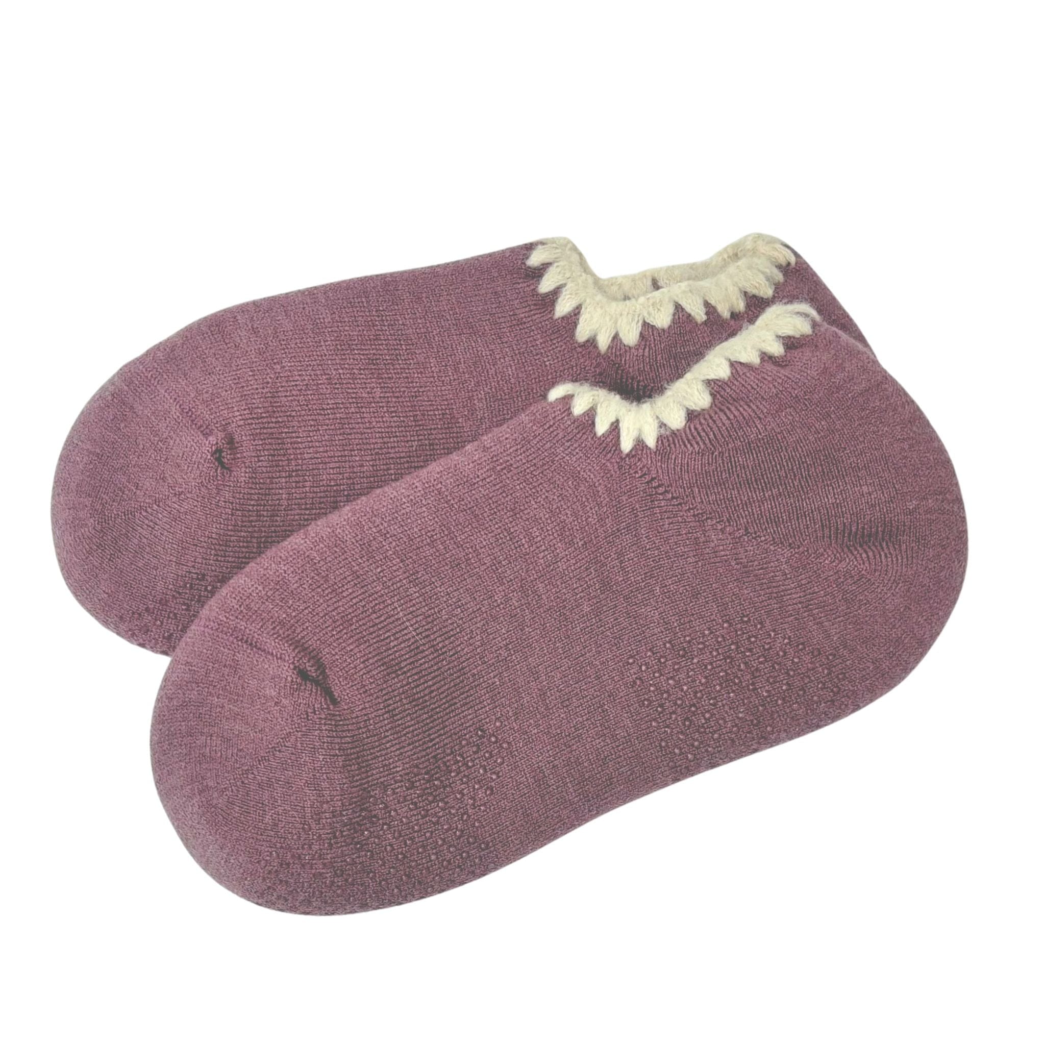 Handcrafted Wool Slipper Socks—Modern Earth Colors—Grips