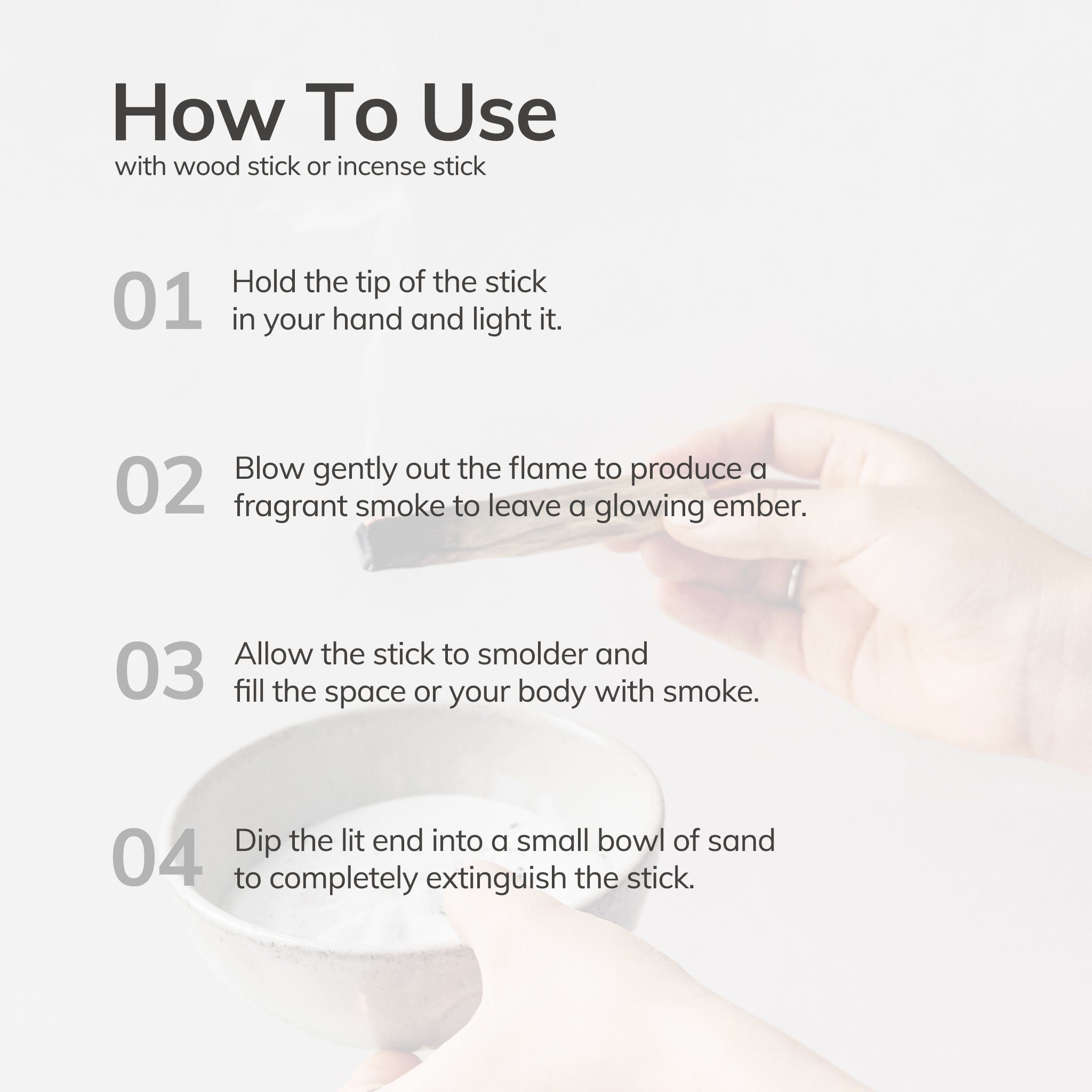 how to use with wood stick or incense stick