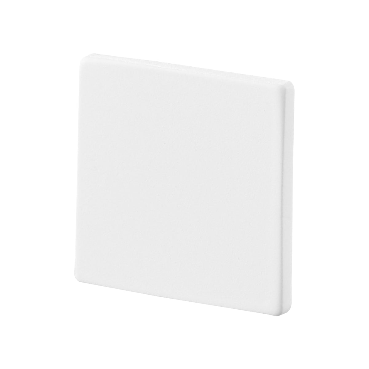 Close-up of the white square steel base for the Yamazaki Home Magnetic Cable Holders With Adhesive Steel Bases (Set of 5) - Silicone, showing its smooth face and slim profile.