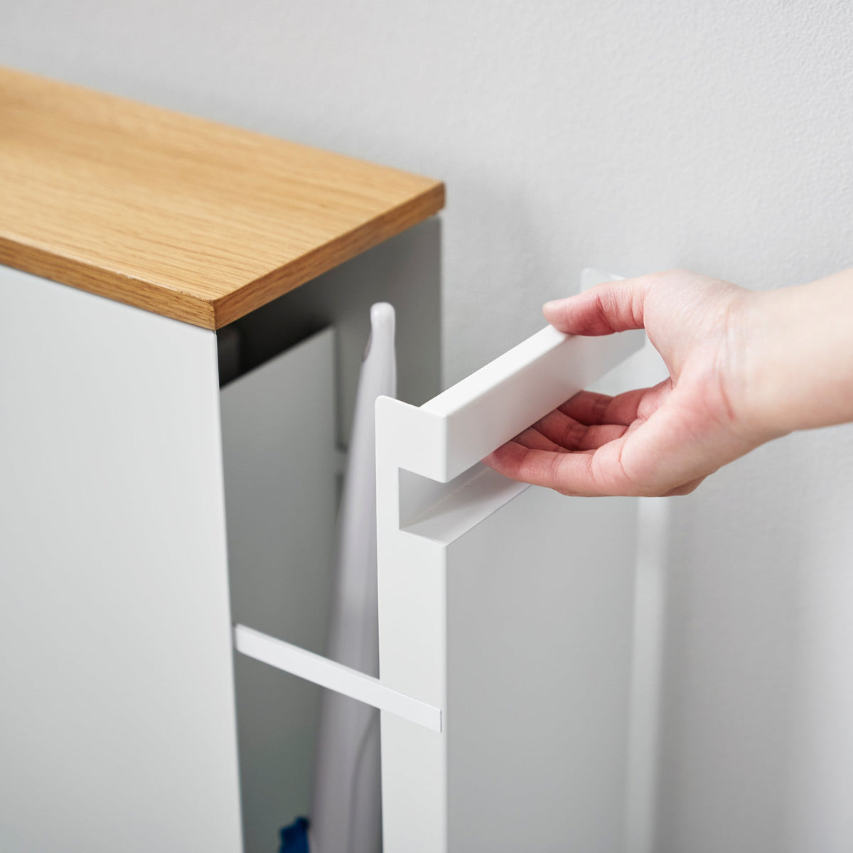 Pull-Out Bathroom Storage Cabinet - Steel + Wood