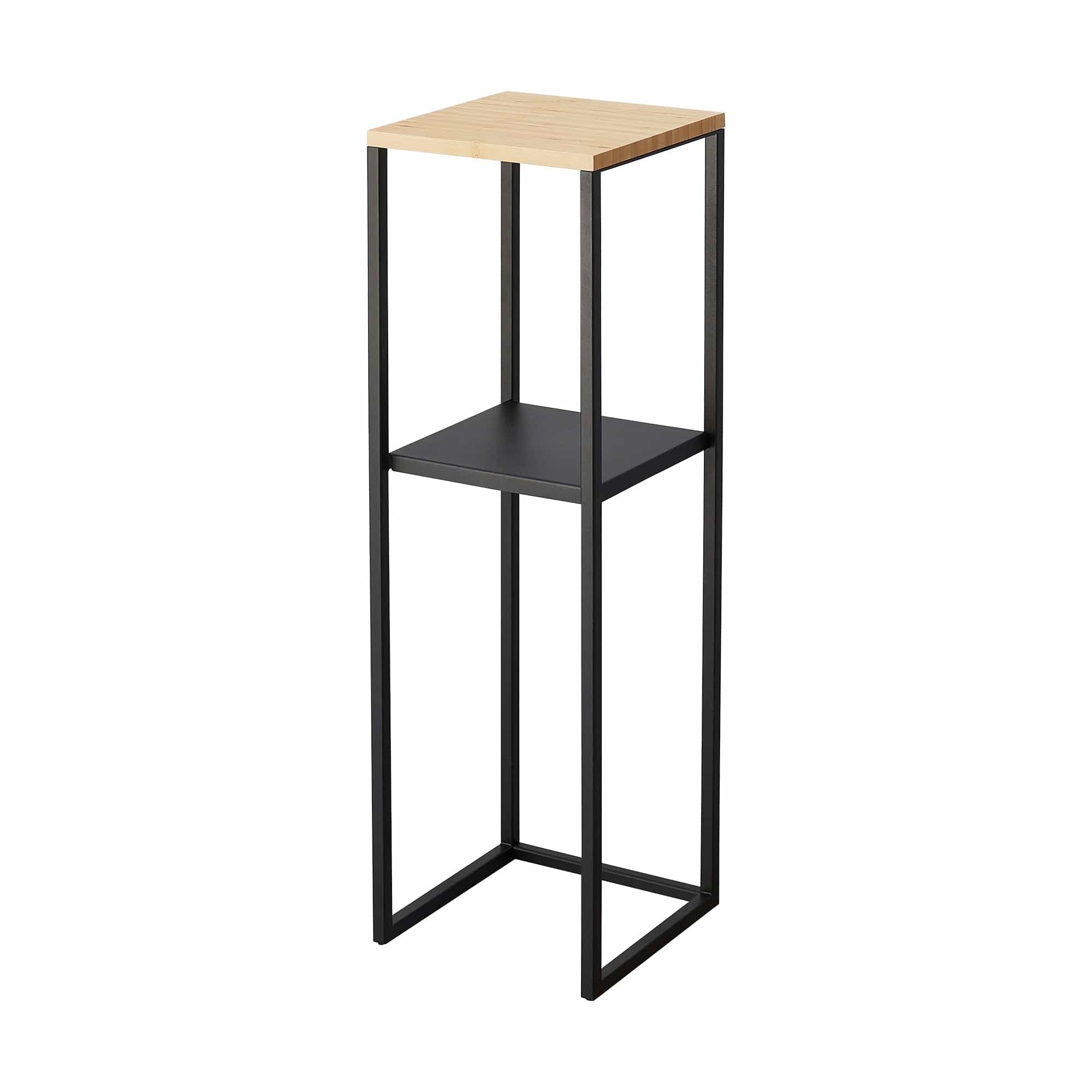 Two-Tier Display & Storage Shelf (31.5" H) - Steel + Wood